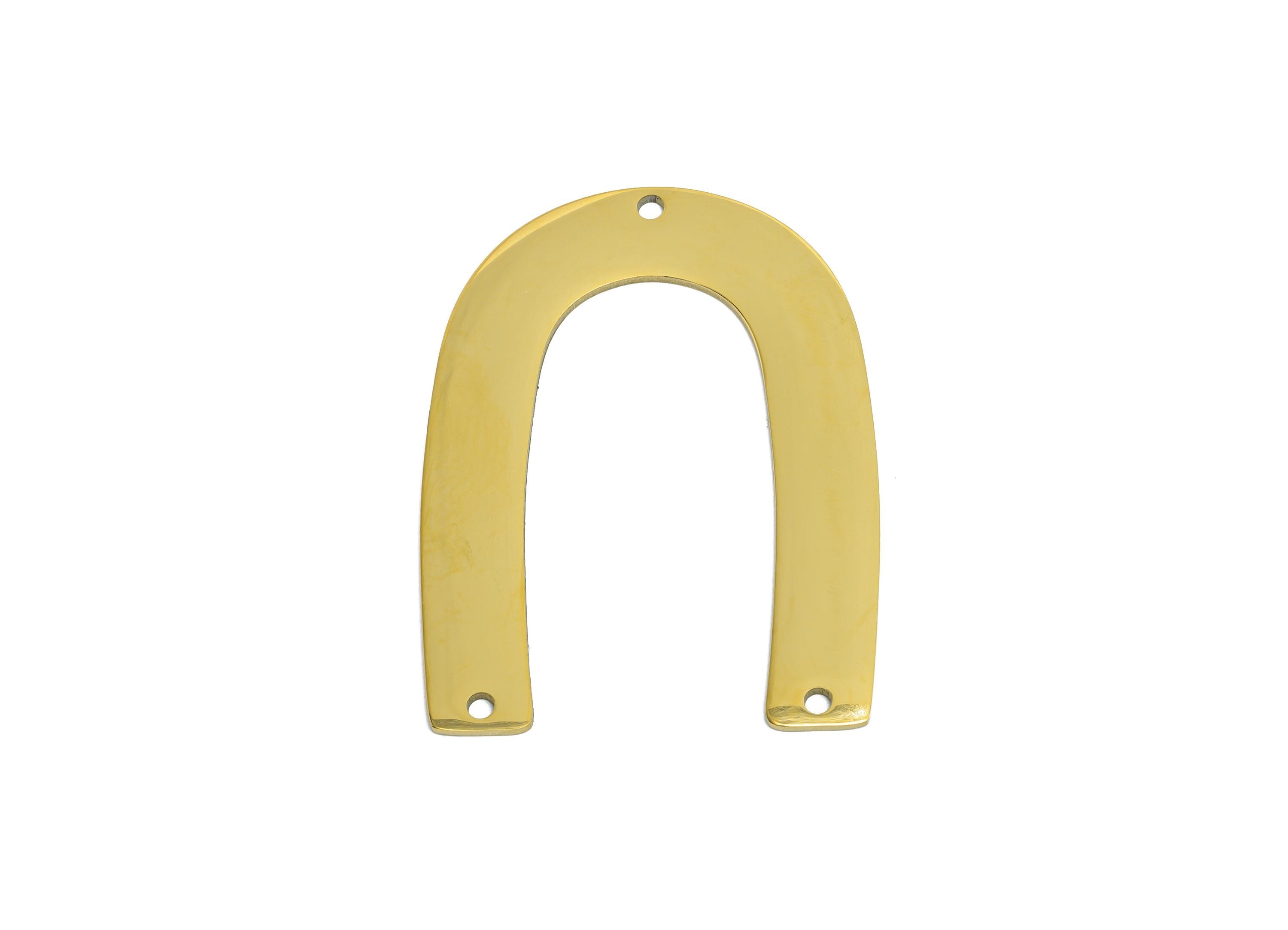 Horseshoe Pendant - Stainless Steel U Shape Connector - Modern Arch Pendant - Handmade Jewelry - 18k Vacuum Gold Plating - 35x26x1mm-SS2617G