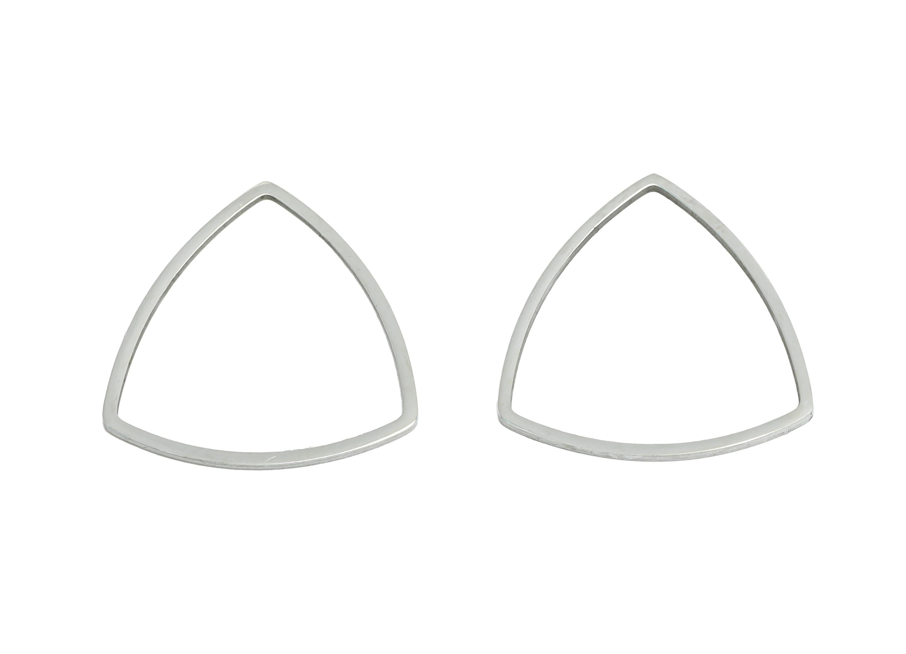 19mm Steel Triangle Ring Earring Charms - Geometric Jewelry Connector for DIY Making - Hollow Metal DIY Jewelry - 19.6x19.37x0.9mm - SS2671