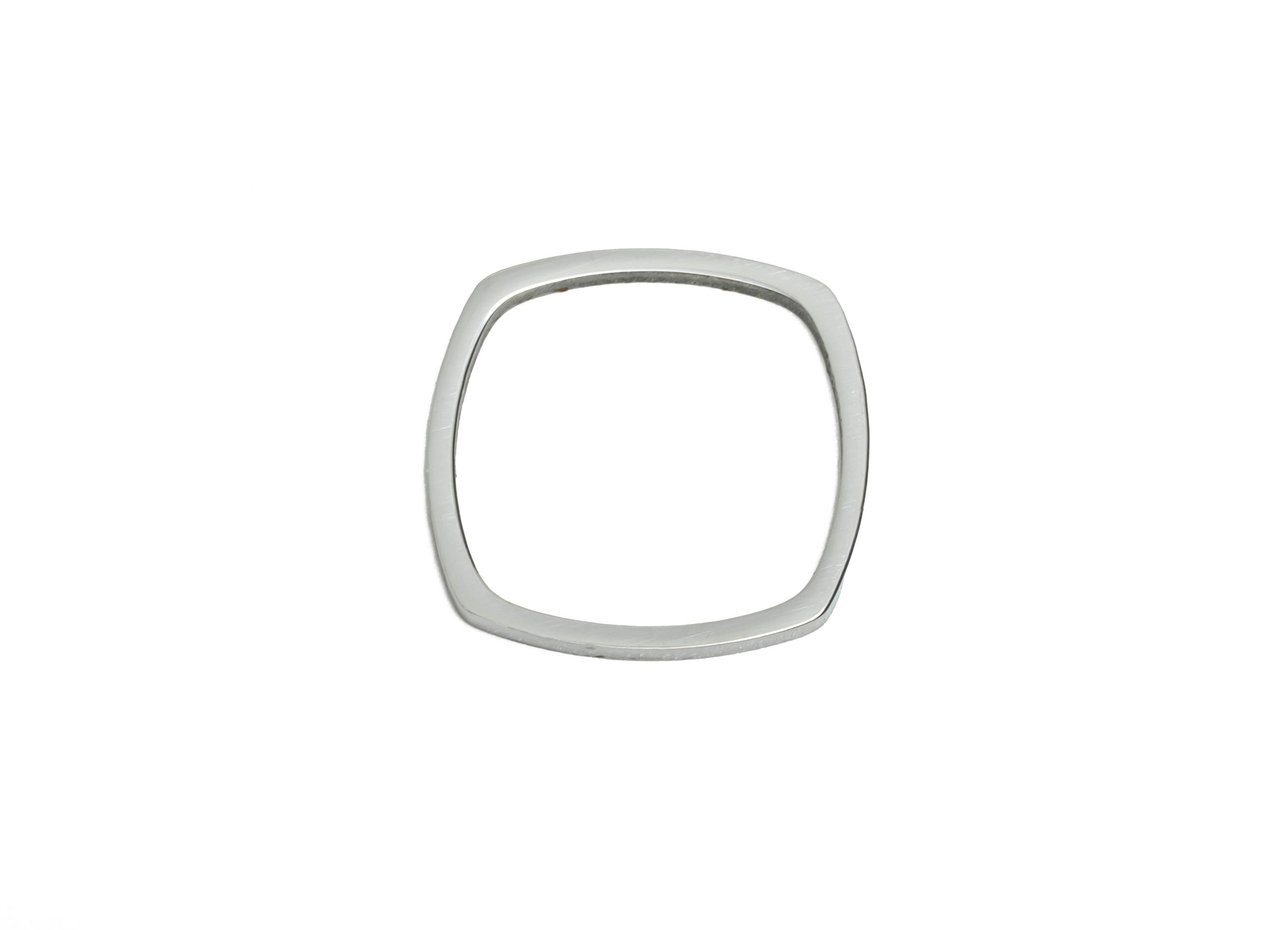 13mm Steel Square Ring Earring Charm - Geometric Jewelry Connector for DIY Making - Hollow Square Jewelry Charm - 13.7x13.7x0.9mm - SS2665