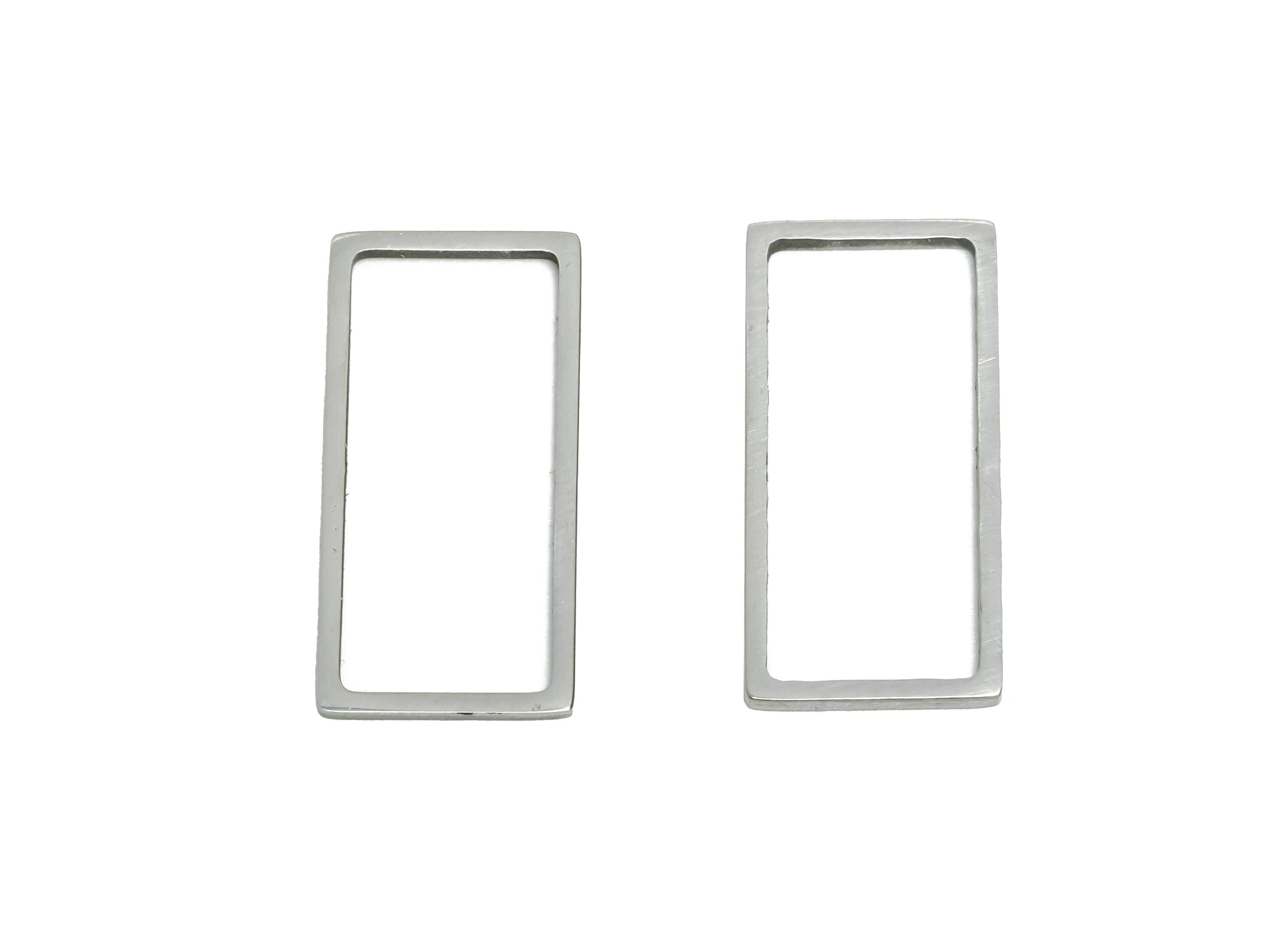 20mm Steel Rectangle Ring Earring Charm - Geometric Jewelry Connector for DIY Making - Hollow Metal DIY Jewelry - 20.8x9.84x0.8mm - SS2686