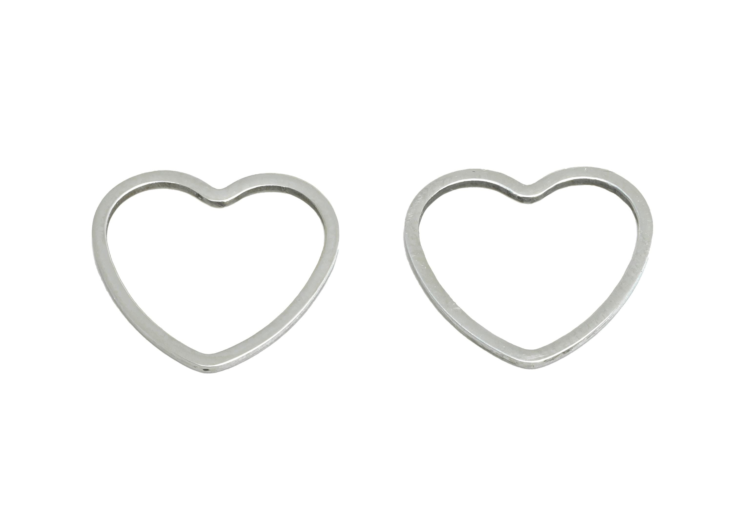 15mm Steel Heart Ring Earring Charms - Geometric Jewelry Connector for DIY Making - Hollow Metal DIY Jewelry - 15.27x13.74x0.8mm - SS2692