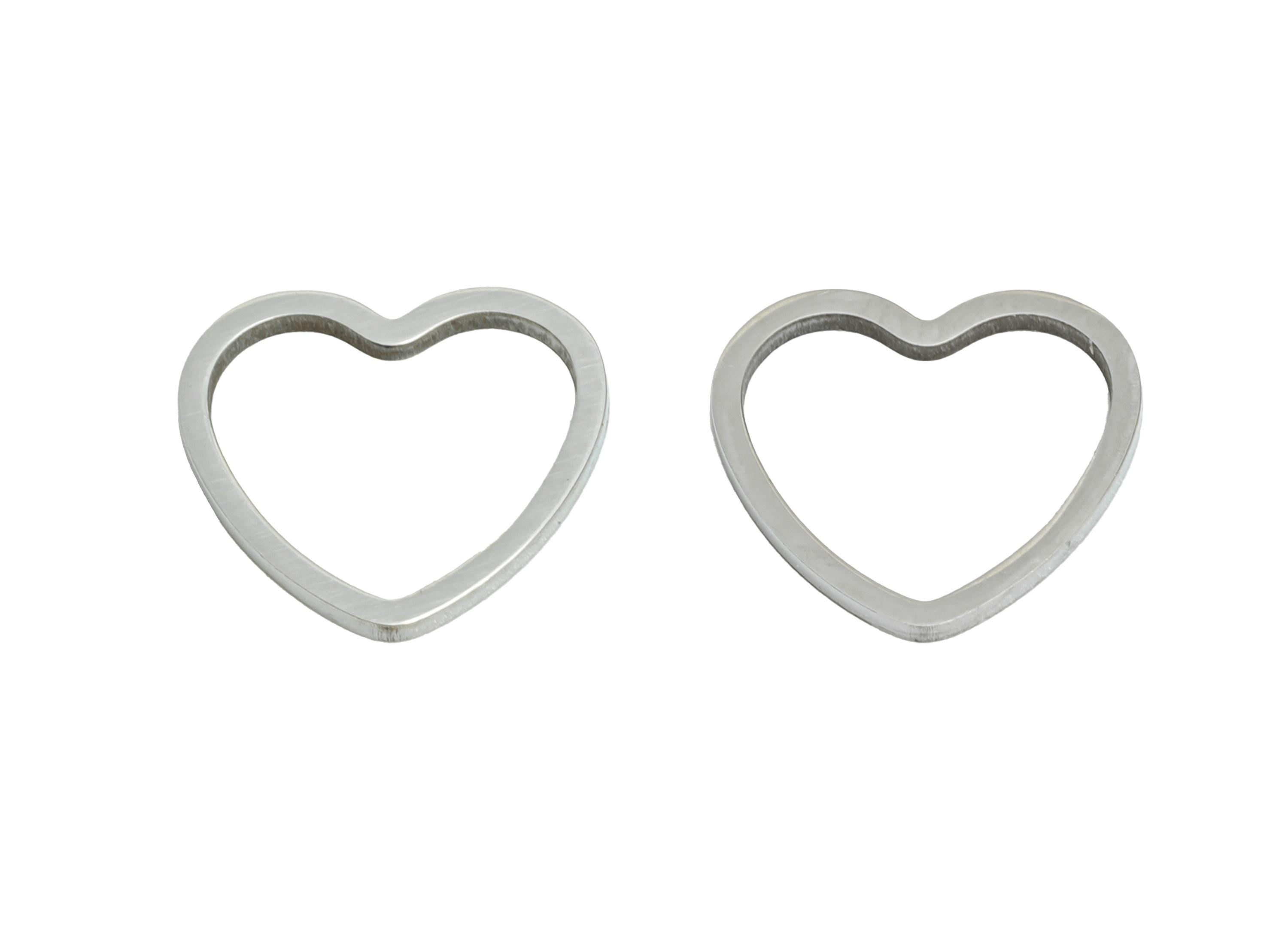 11mm Steel Heart Ring Earring Charms - Geometric Jewelry Connector for DIY Making - Hollow Metal DIY Jewelry - 11.76x10.63x0.8mm - SS2690