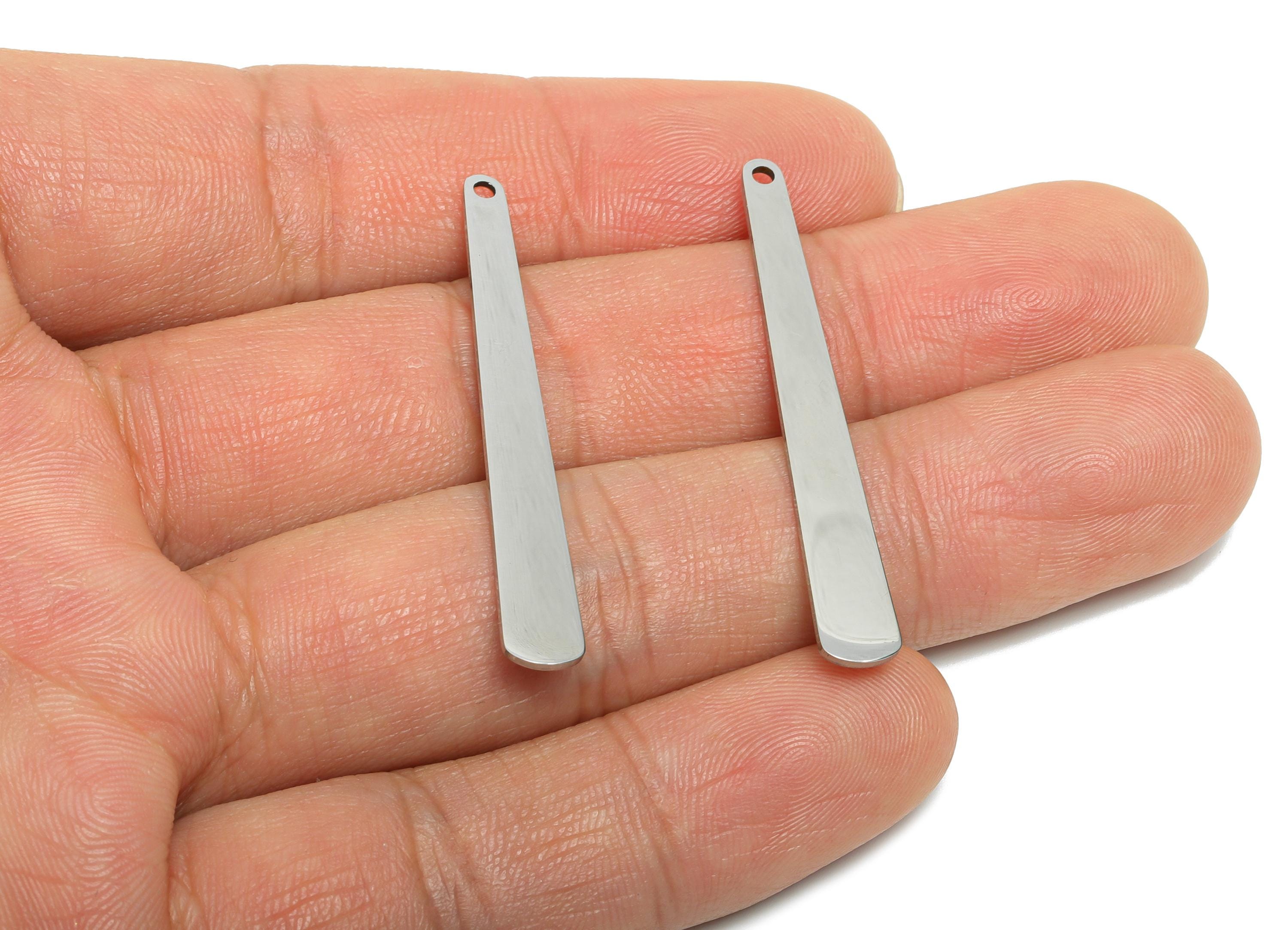 Steel Long Drop Pendant - Steel Stick Bar Charm - Cutout Geometry For Necklace - Metal DIY  Earring Finding - 42x5.67x0.98mm - SS2635 - DOMEDBAZAAR