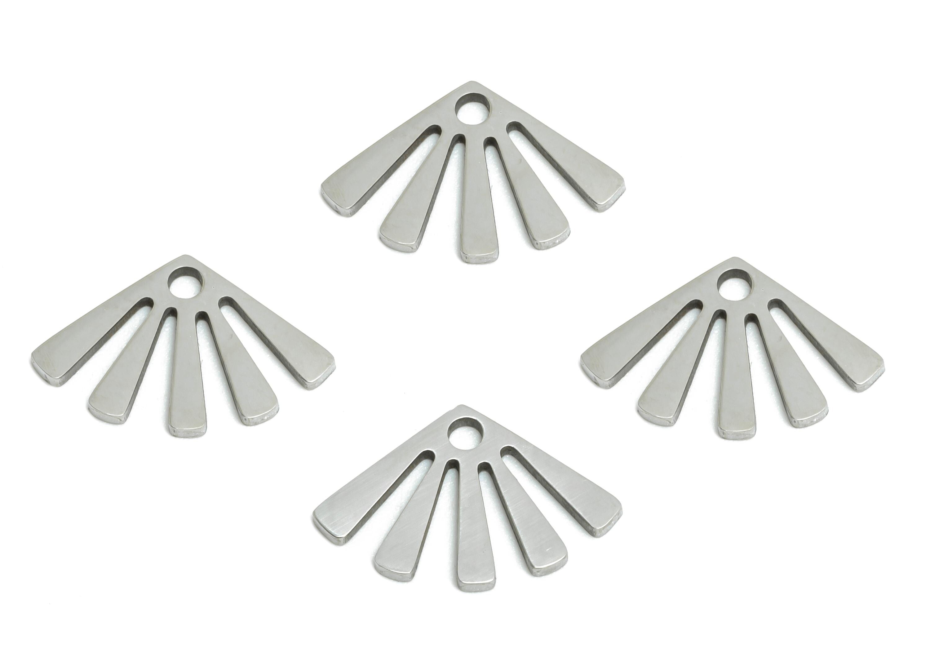 Steel Fan Pendant - Steel Trendy Fan Charm - Geometry For Necklace - Metal DIY  Earring Finding - Boho Metal Jewelry - 14x9x0.98mm - SS2649 - DOMEDBAZAAR