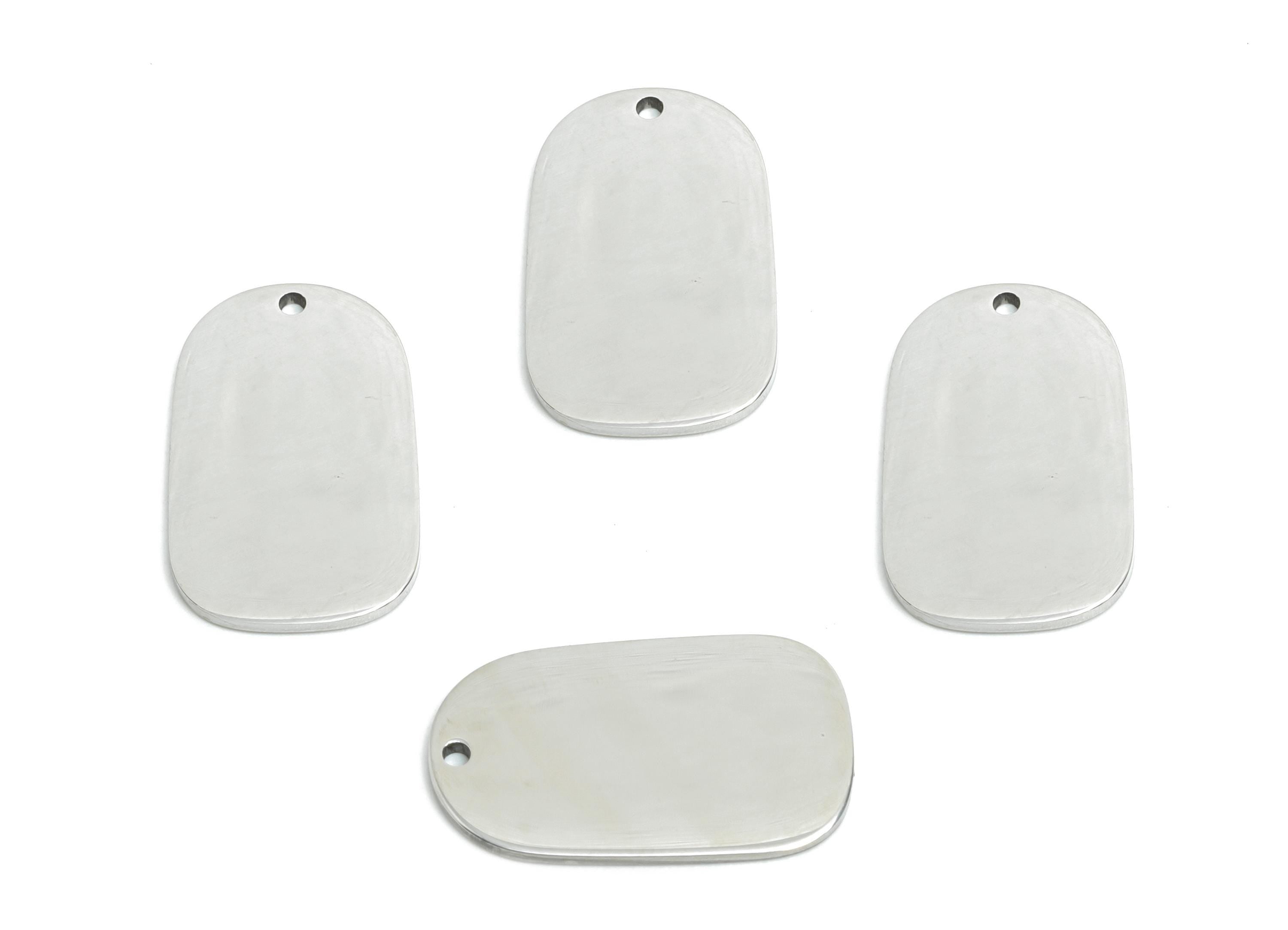 Steel Oval Rectangle Pendant - Minimalist Geometry Charm for DIY Jewelry - High-Quality Flat Stainless Steel Charm - 19x11x0.98mm - SS2528 - DOMEDBAZAAR