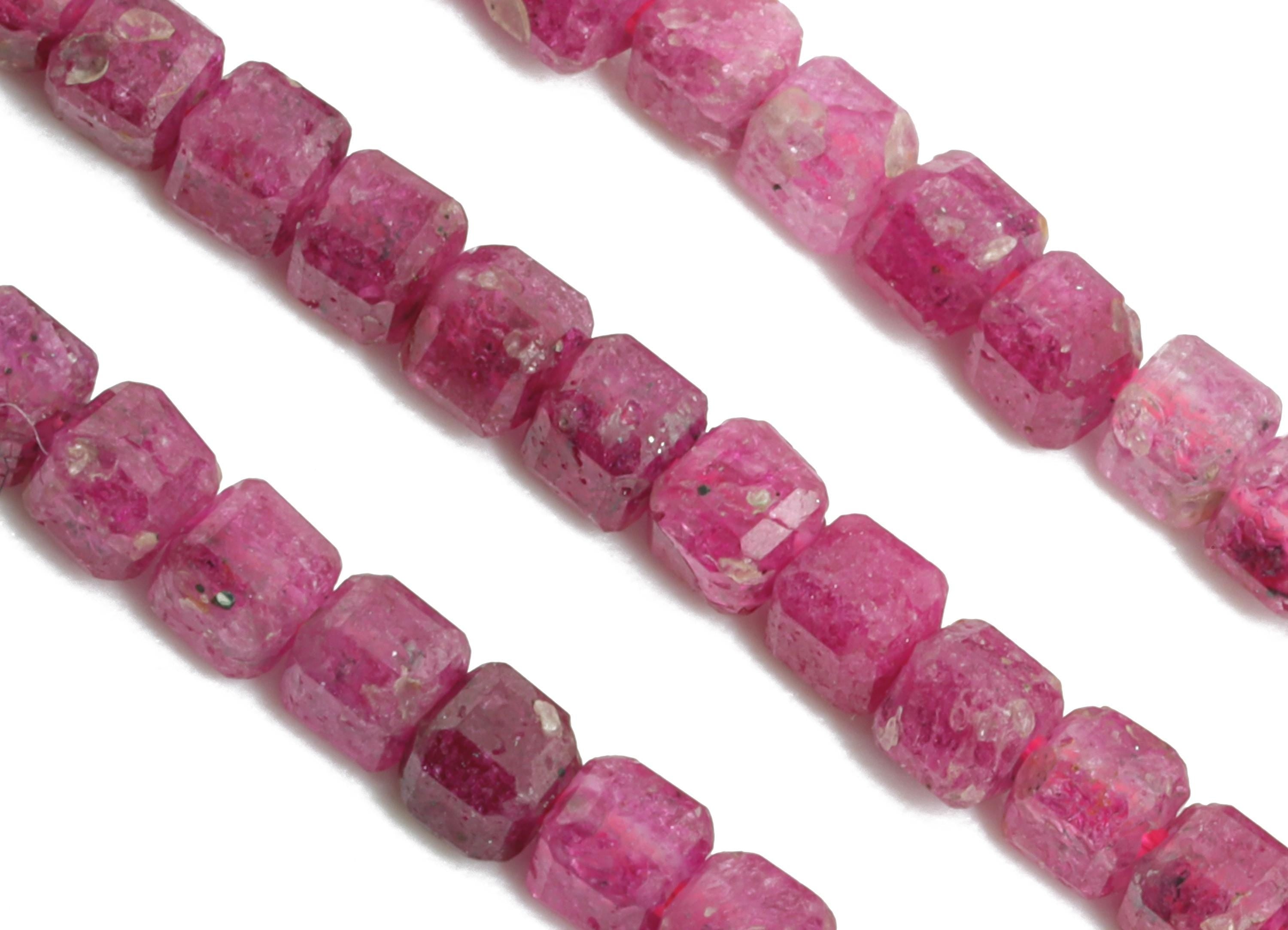 2mm Ruby Natural Stone Bead - Faceted Cube Ruby 15.5 inch /Strand - Gemstone Bead for Handmade - DIY Crafting Bead - Jewelry Making - NS2418 - DOMEDBAZAAR