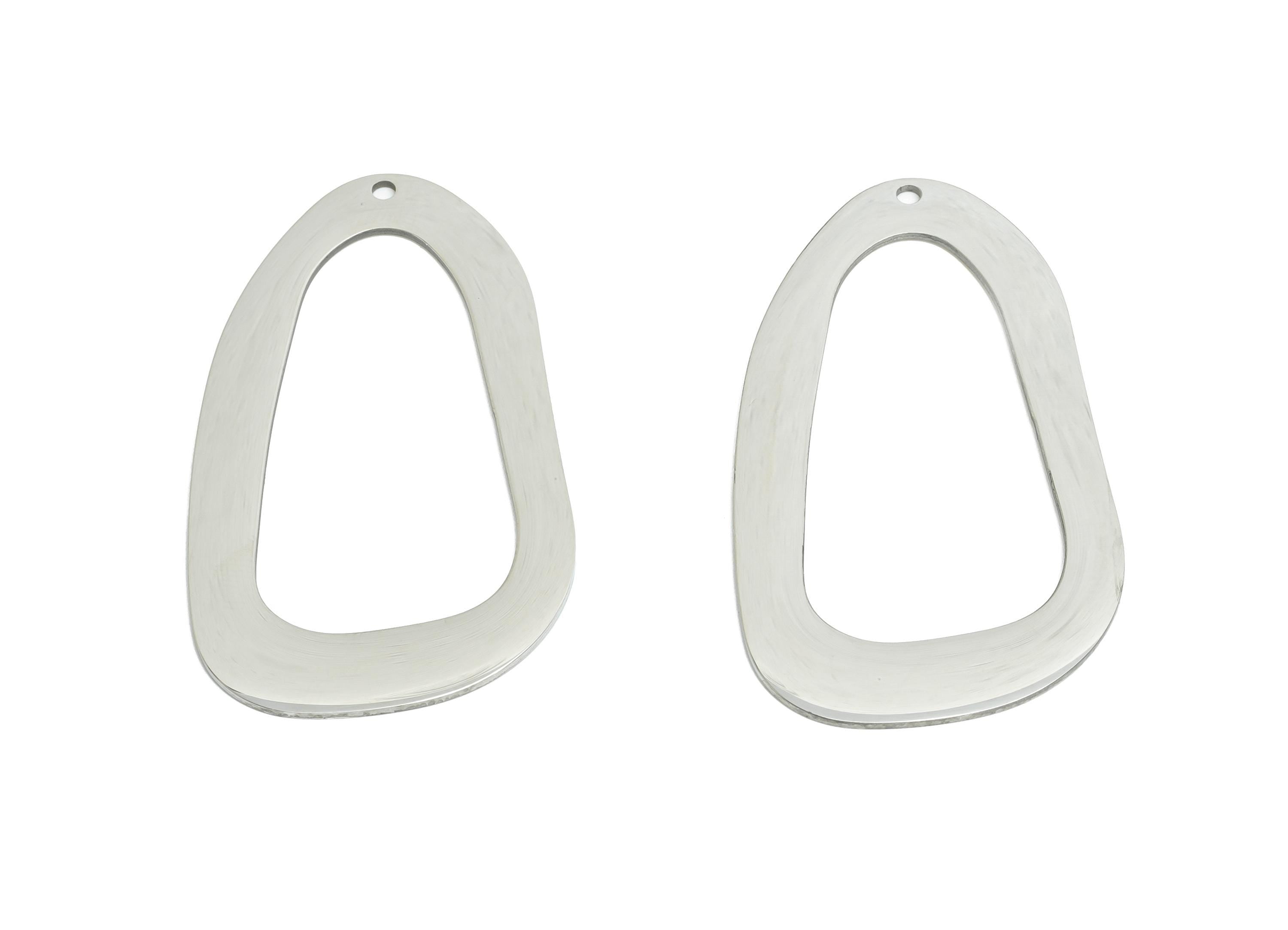 Steel Teardrop Charms - DIY Craft Geometry Component - Modern Geometry Jewelry Charms - Steel Jewelry Finding - 43x25x0.98mm - SS2308 - DOMEDBAZAAR