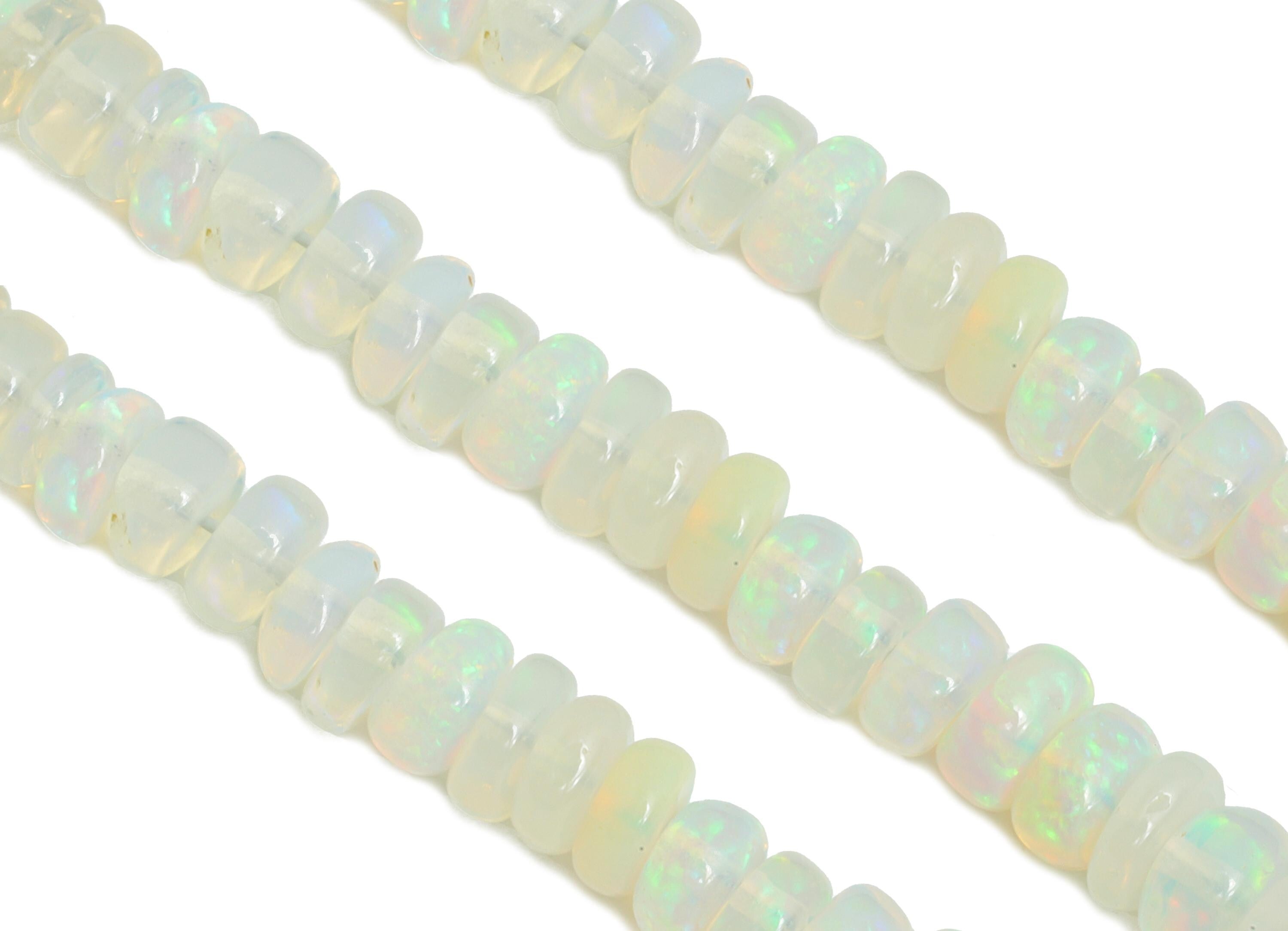 Opal Natural Stone - Smooth Rondella Opal Natural Stone 16.5 Inch/Strand - Rondelle Opal Beads - Opal Necklace Strand - Healing Bead -NS2688 - DOMEDBAZAAR