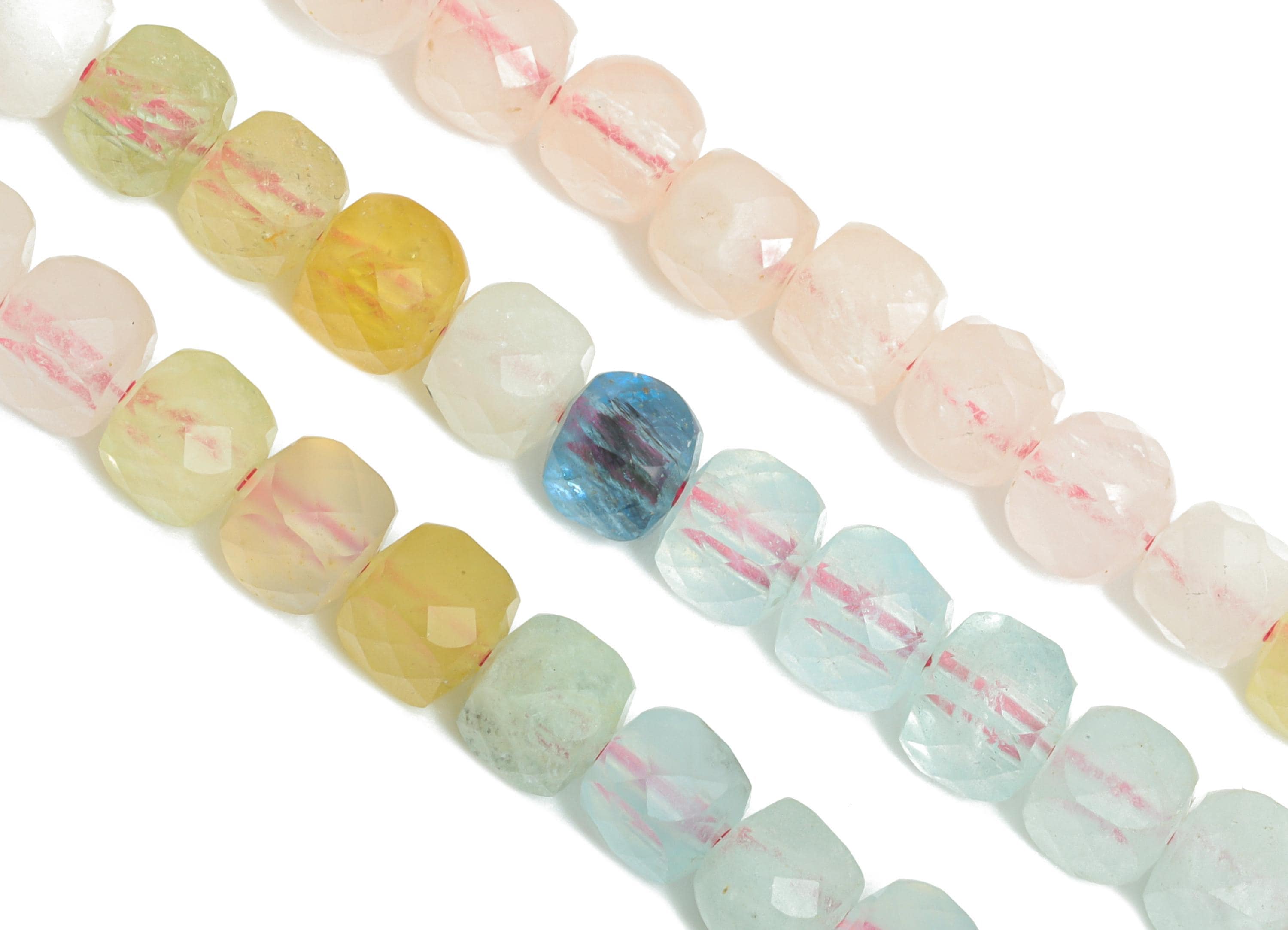 4mm Pink Beryl Natural Stone Bead - Faceted Cube Morganite 15.5 inch /Strand - Gemstone Bead for Handmade - Crafting Healing Bead - NS2478 - DOMEDBAZAAR