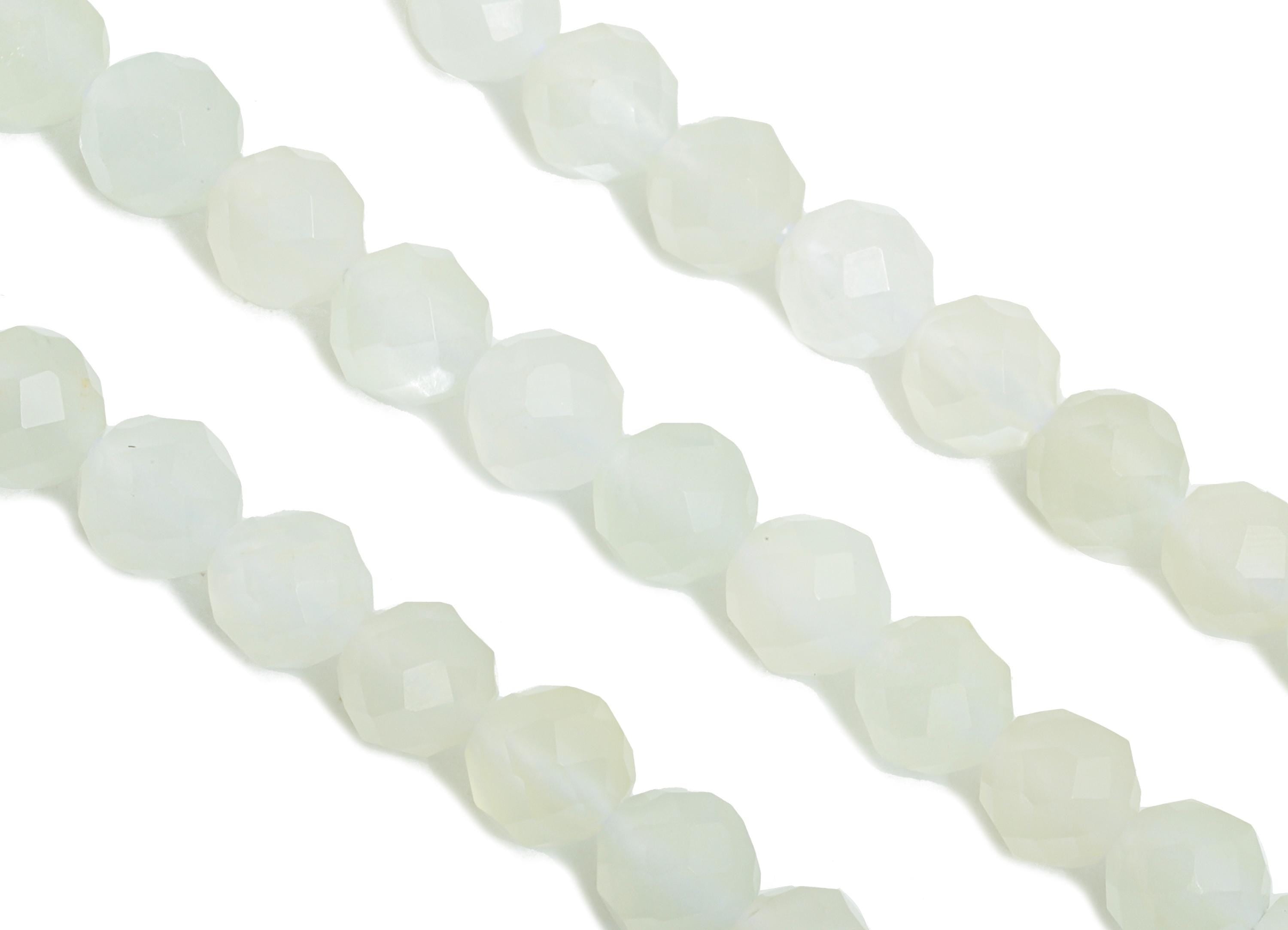 4mm Moonstone Natural Stone Bead - Faceted Round Moonstone 15.5 inch /Strand - Natural Gemstone Beads for Handmade - Crystal Healing -NS2432 - DOMEDBAZAAR
