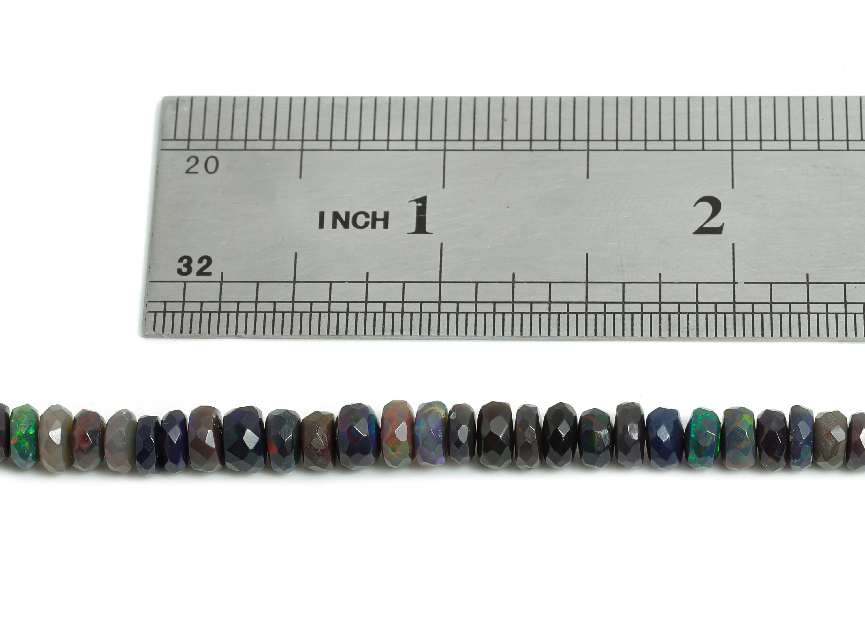 5x2mm Black Opal Natural Stone Bead - Faceted Round Black Opal 16.5 inch /Strand - High-Quality Bead for Handmade - Crystal Healing - NS2695 - DOMEDBAZAAR