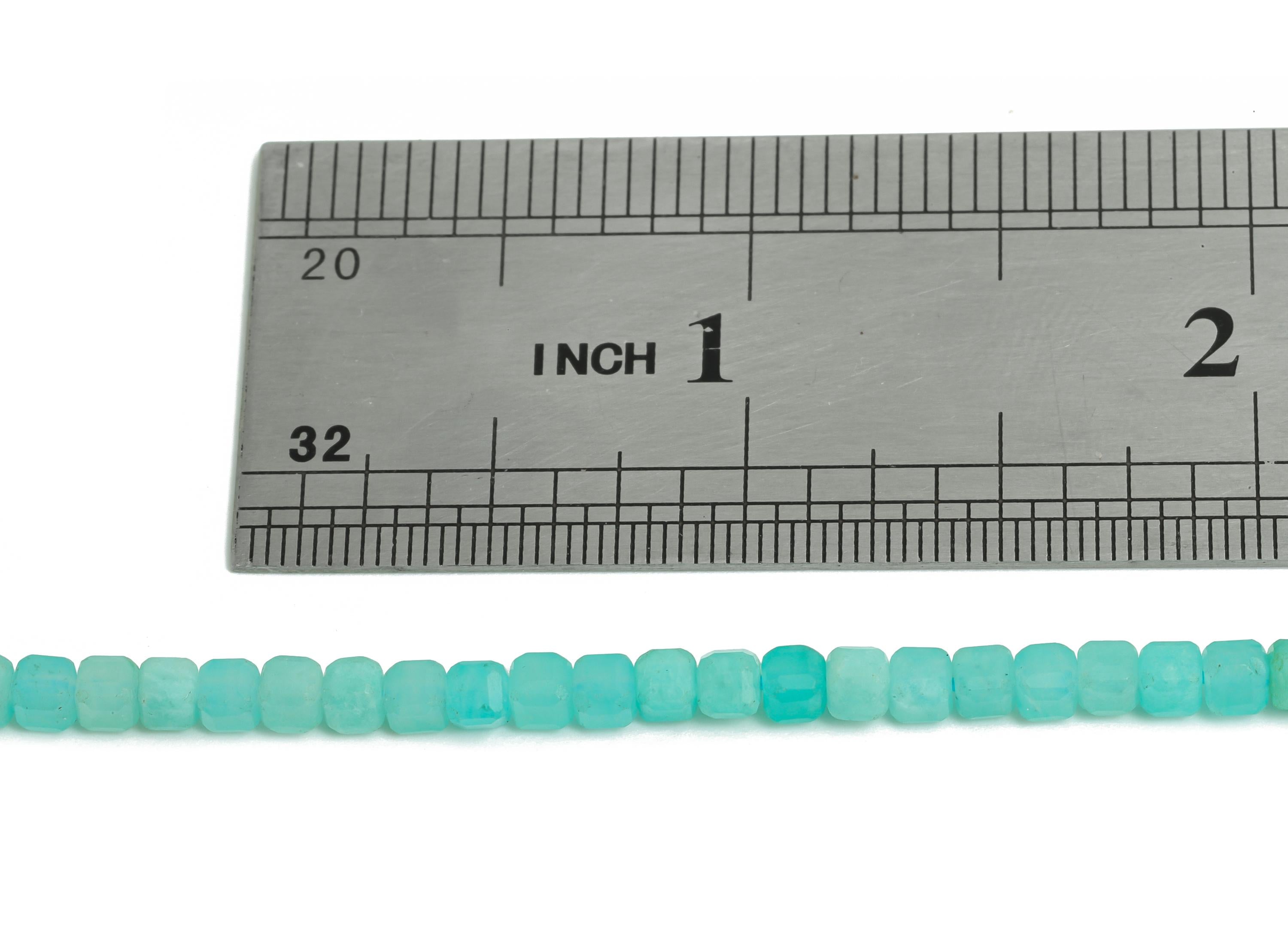 3mm Amazonite Natural Stone Bead - Faceted Cube Amazonite 15.5 inch /Strand - Handmade Gemstone Bead - Artisan Bead - Jewelry Making -NS2435 - DOMEDBAZAAR