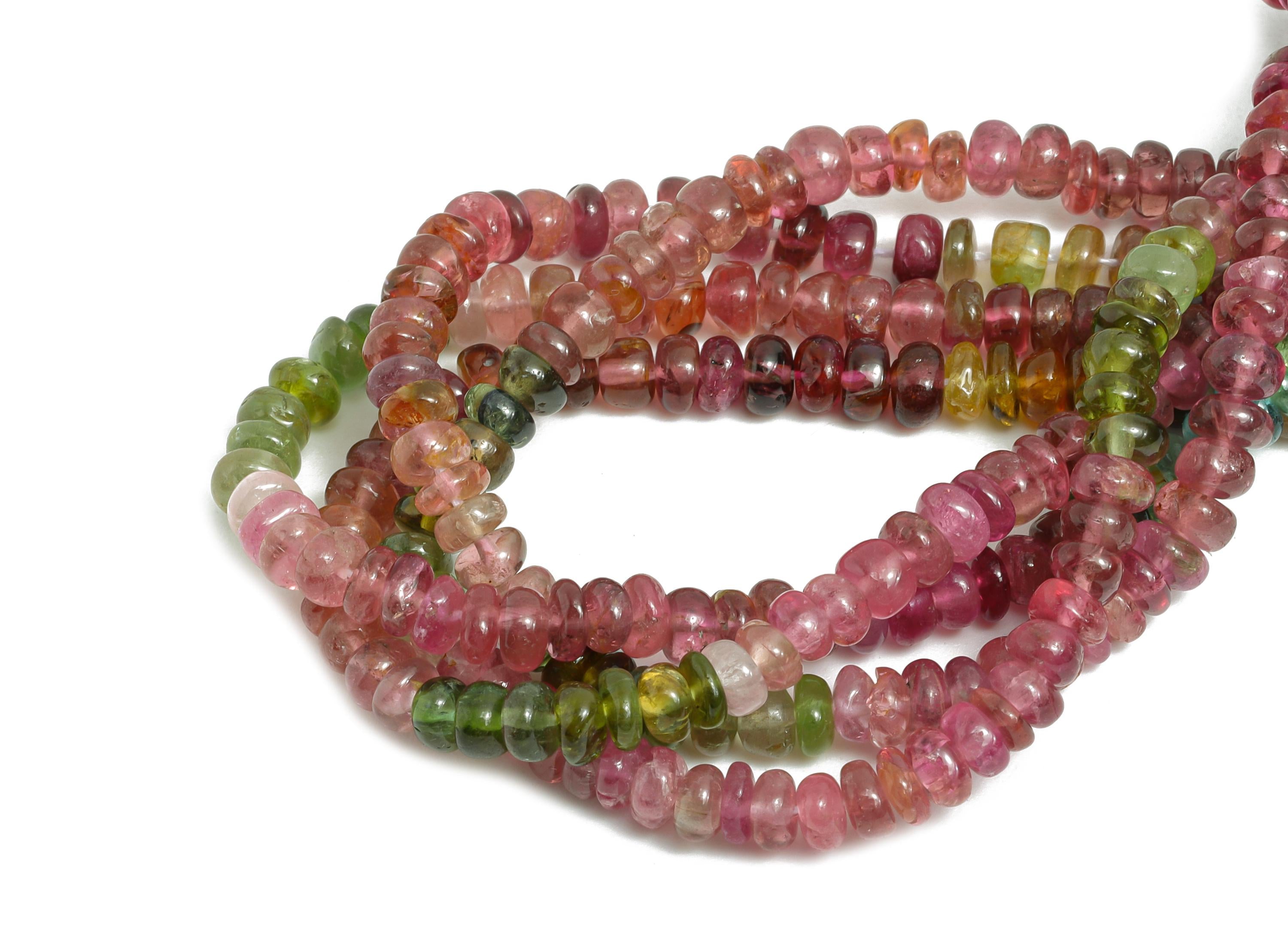 3x2mm Tourmaline Natural Stone Beads - Smooth Pink Tourmaline 16 inch /Strand - High-Quality Gemstone Beads - Nugget Stone Beads - NS2691 - DOMEDBAZAAR