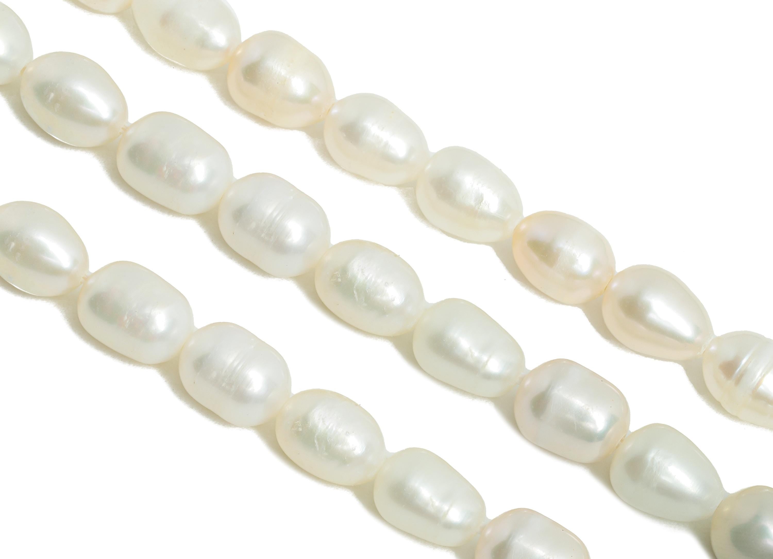 35cm Natural Pearl Beads - High-Quality Pearl Beads 13.5 inch /Strand - Pearls for DIY Jewelry - Classic White Pearls - 7x5x5.3mm - NS2954 - DOMEDBAZAAR