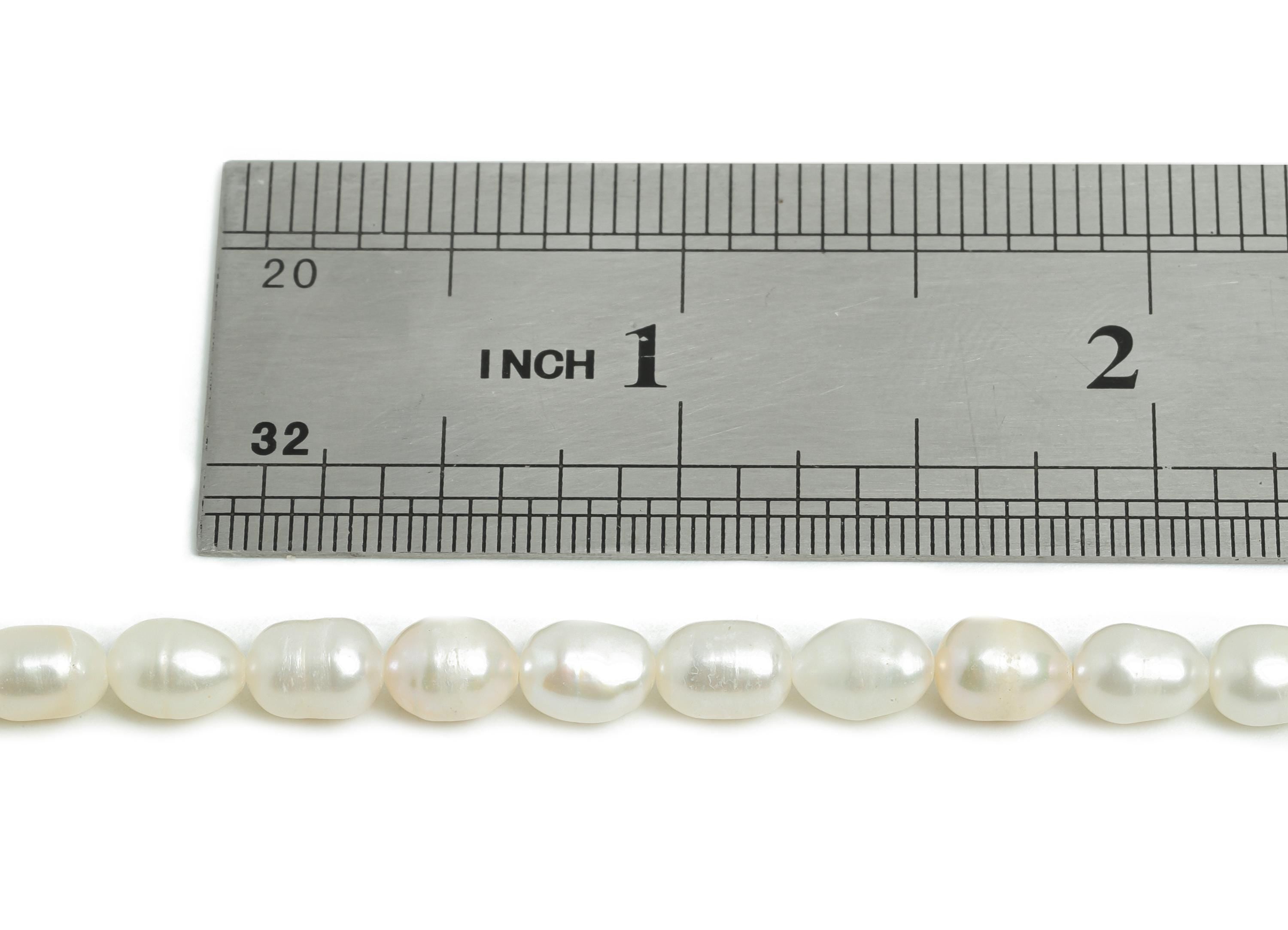 35cm Natural Pearl Beads - High-Quality Pearl Beads 13.5 inch /Strand - Pearls for DIY Jewelry - Classic White Pearls - 7x5x5.3mm - NS2954 - DOMEDBAZAAR