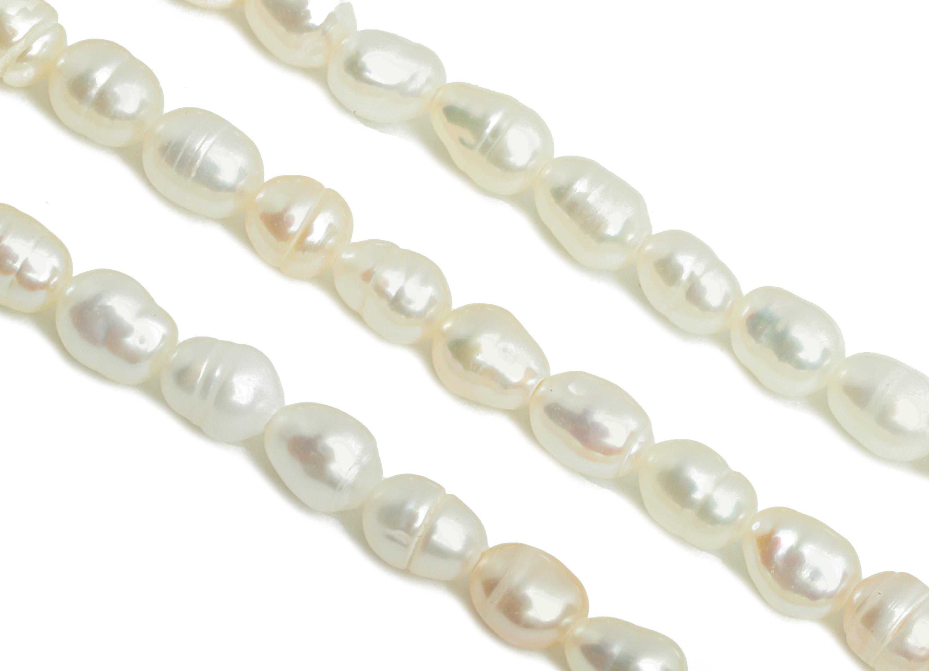 3-4CM Mother of Pearl Shell - High-Quality Pearl Beads 15.5 inch /Strand/81pcs Around - Classic White Pearl - Pearl Necklace Strand - NS2424 - DOMEDBAZAAR