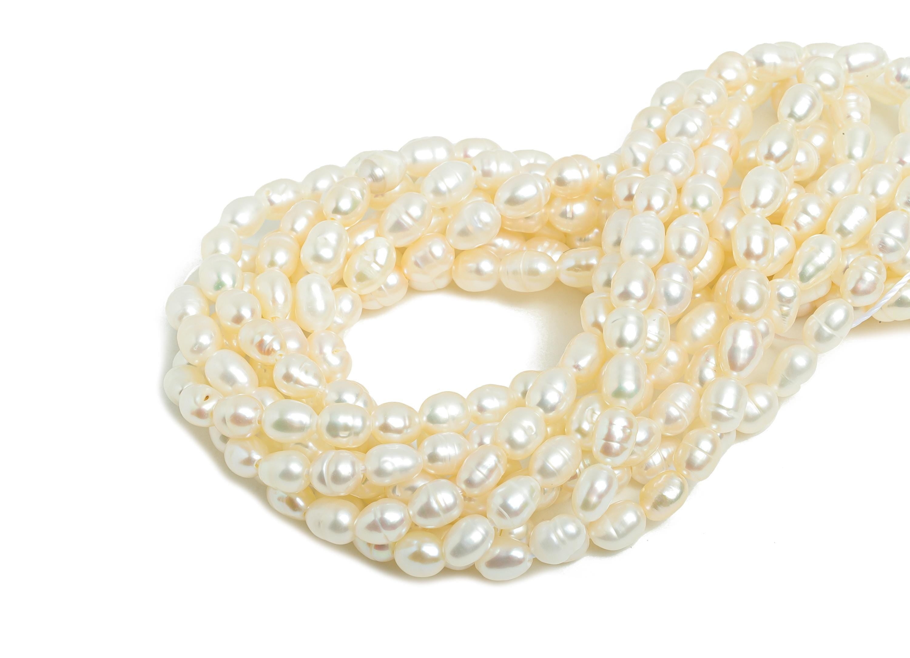 3-4CM Mother of Pearl Shell - High-Quality Pearl Beads 15.5 inch /Strand/81pcs Around - Classic White Pearl - Pearl Necklace Strand - NS2424 - DOMEDBAZAAR
