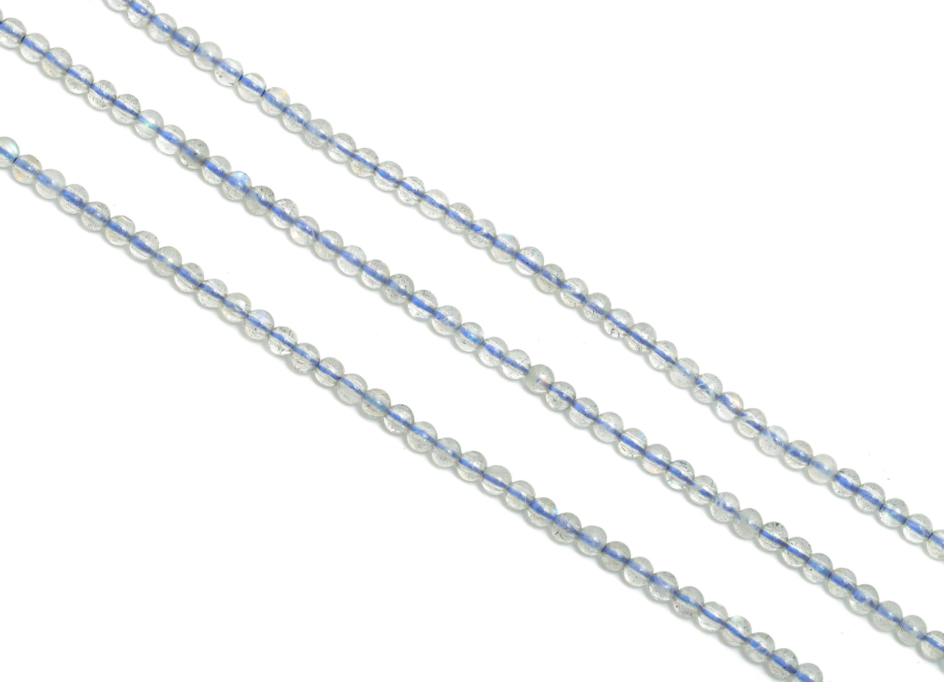 2mm Labradorite Stone Beads - 1 strand/188pcs 15.5inch - Blue Flash Moonstone - Smooth Round Labradorite Beads - Handmade Jewelry - NS2960 - DOMEDBAZAAR