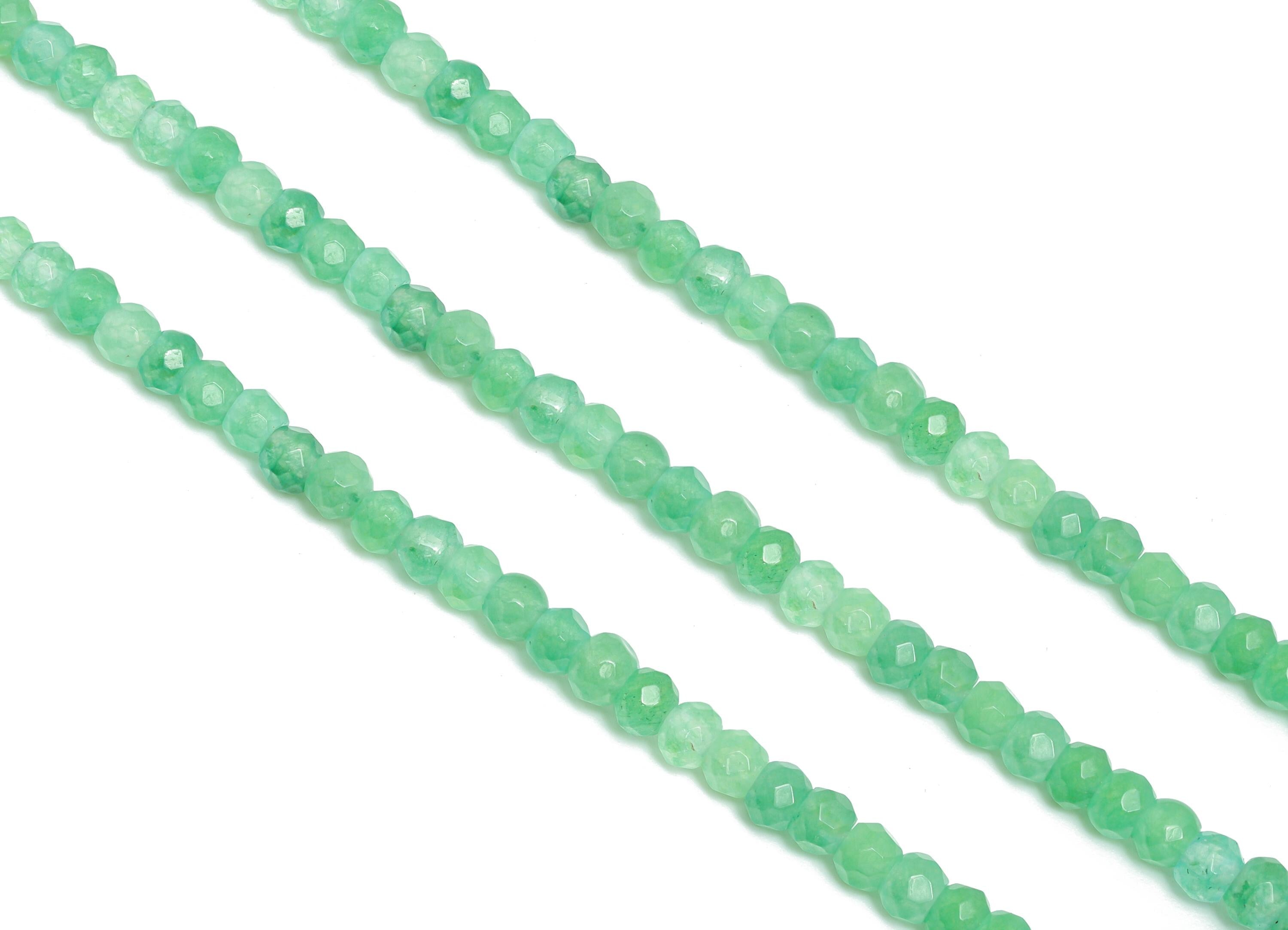 4.2x3.5mm Green Aventurine Stone Bead - Faceted Rondella Green Aventurine 14.56 inch /Strand - Handmade Jewelry Beads - NS2981 - DOMEDBAZAAR