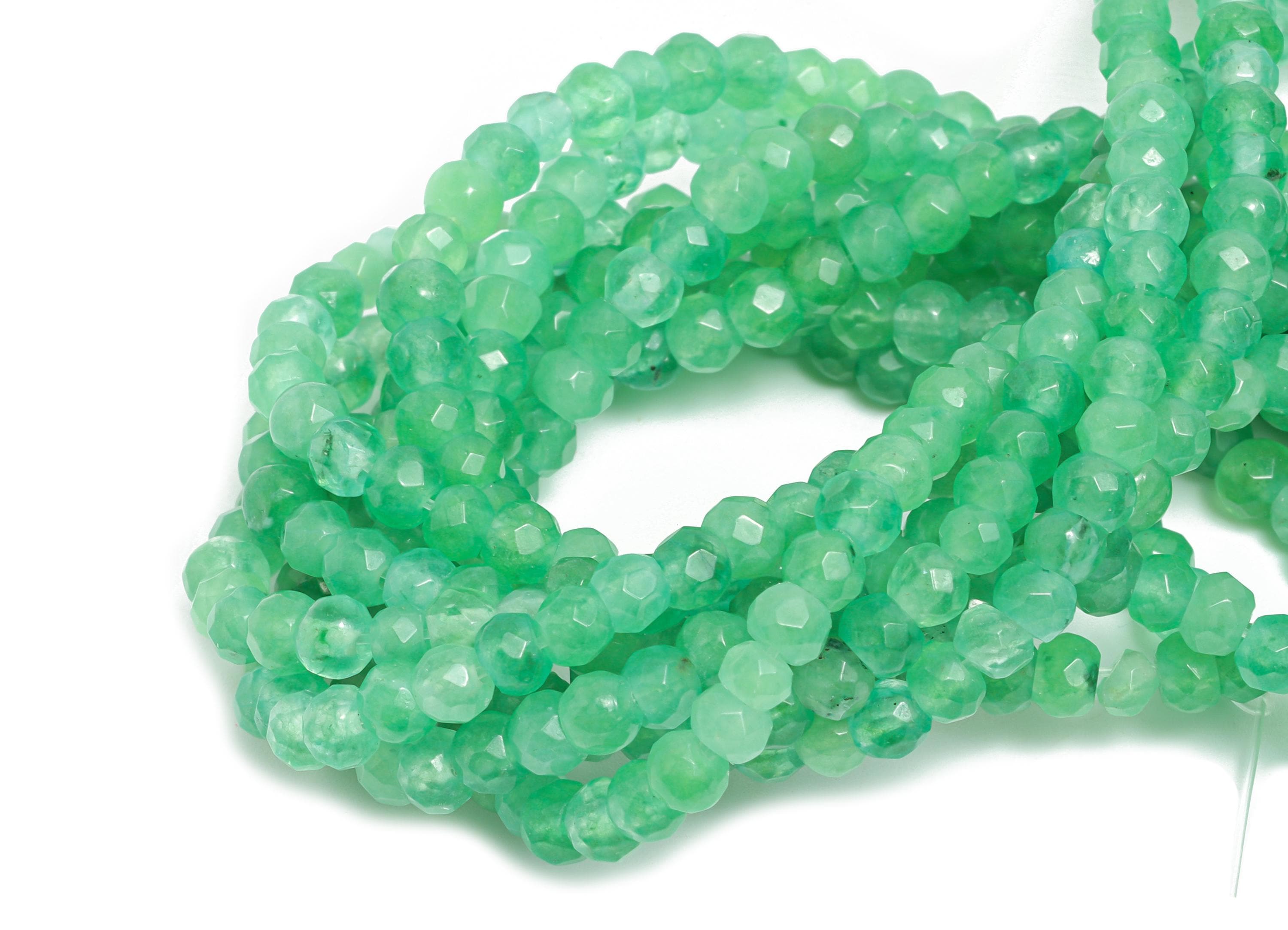 4.2x3.5mm Green Aventurine Stone Bead - Faceted Rondella Green Aventurine 14.56 inch /Strand - Handmade Jewelry Beads - NS2981 - DOMEDBAZAAR
