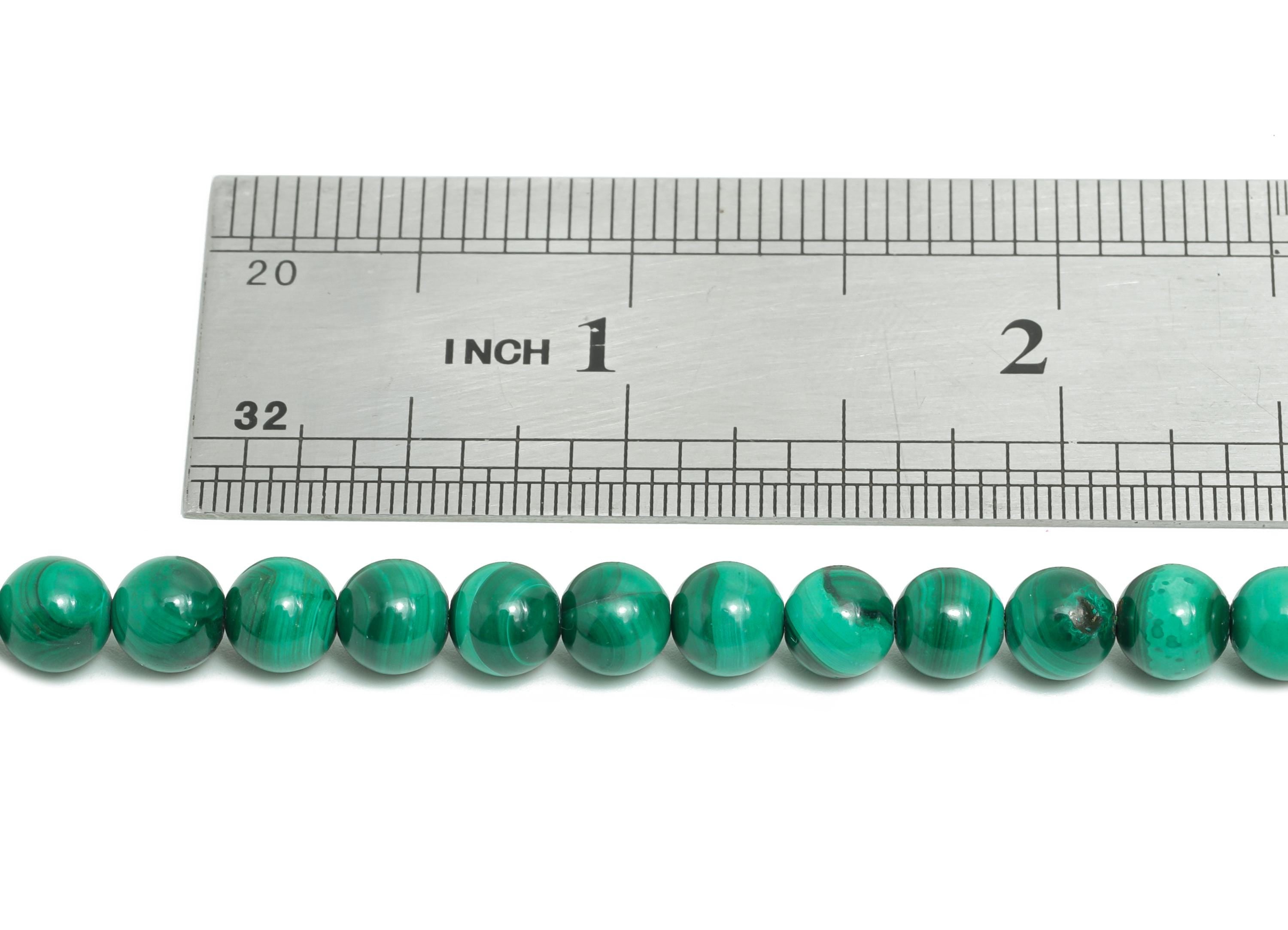 6mm Malachite Natural Stone Beads - Smooth Round Malachite 15.5 inch /Strand - DIY Crafting Gemstone Beads - Healing Stone Beads - NS2406 - DOMEDBAZAAR