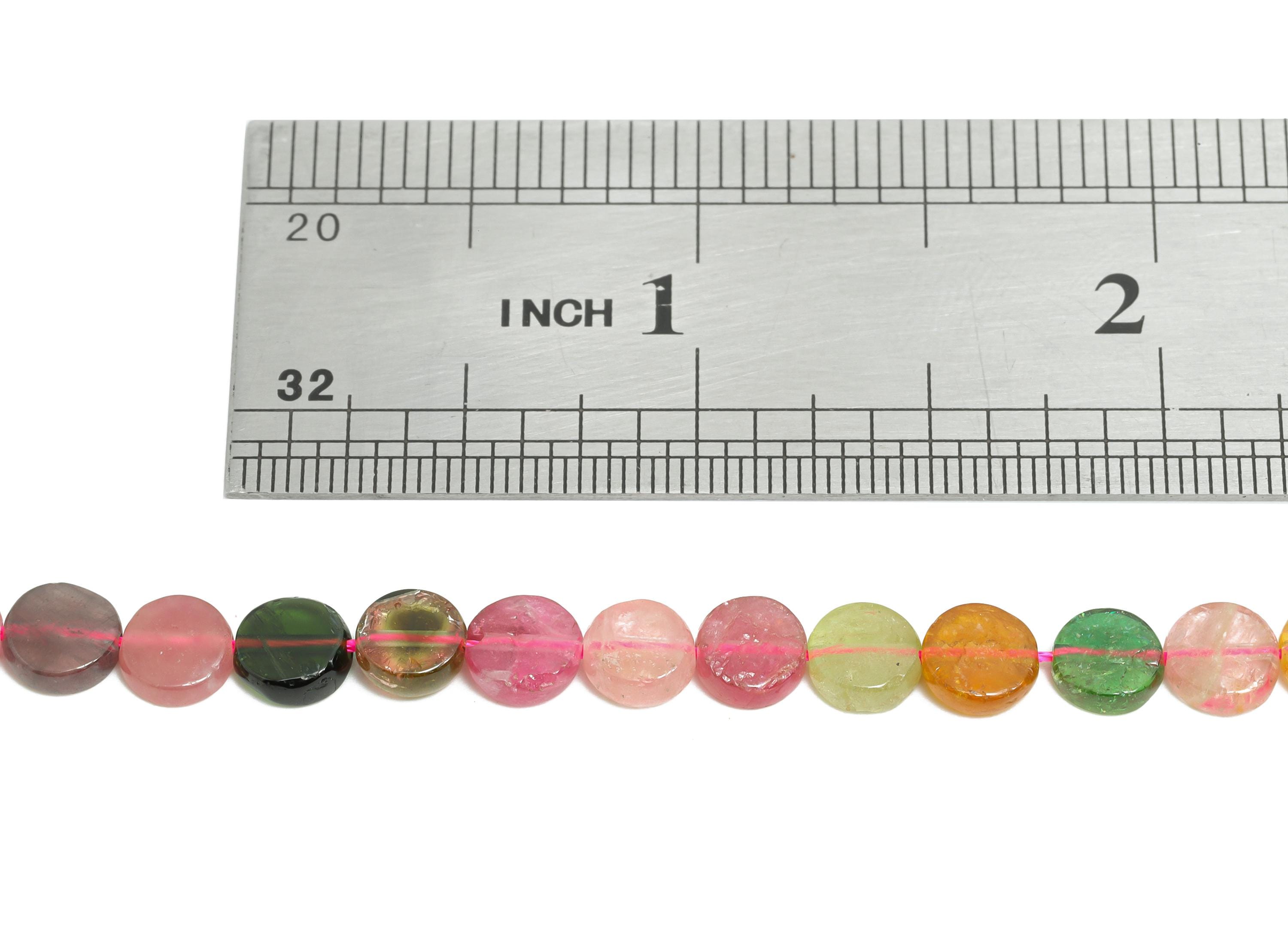 6mm Tourmaline Disc Beads - Smooth Rondella Tourmaline 15.5 inch /Strand - DIY Crafting Gemstone Beads - Natural Healing Stone Bead - NS2707 - DOMEDBAZAAR