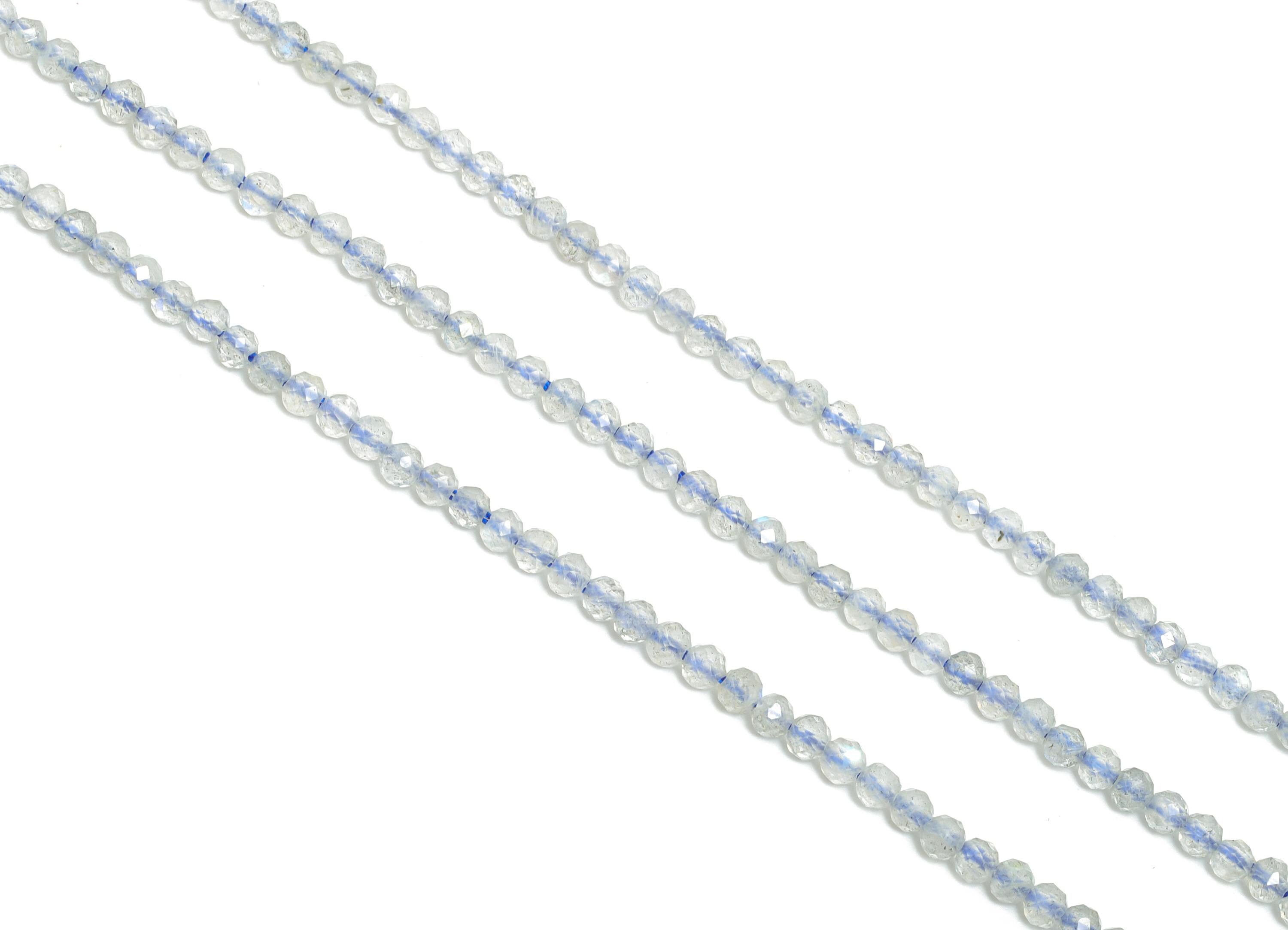 2x2mm Labradorite Stone Beads - Faceted Round Labradorite 15.5 inch /Strand/185pcs - DIY Crafting Gemstone Beads - Handmade Jewelry - NS2958 - DOMEDBAZAAR