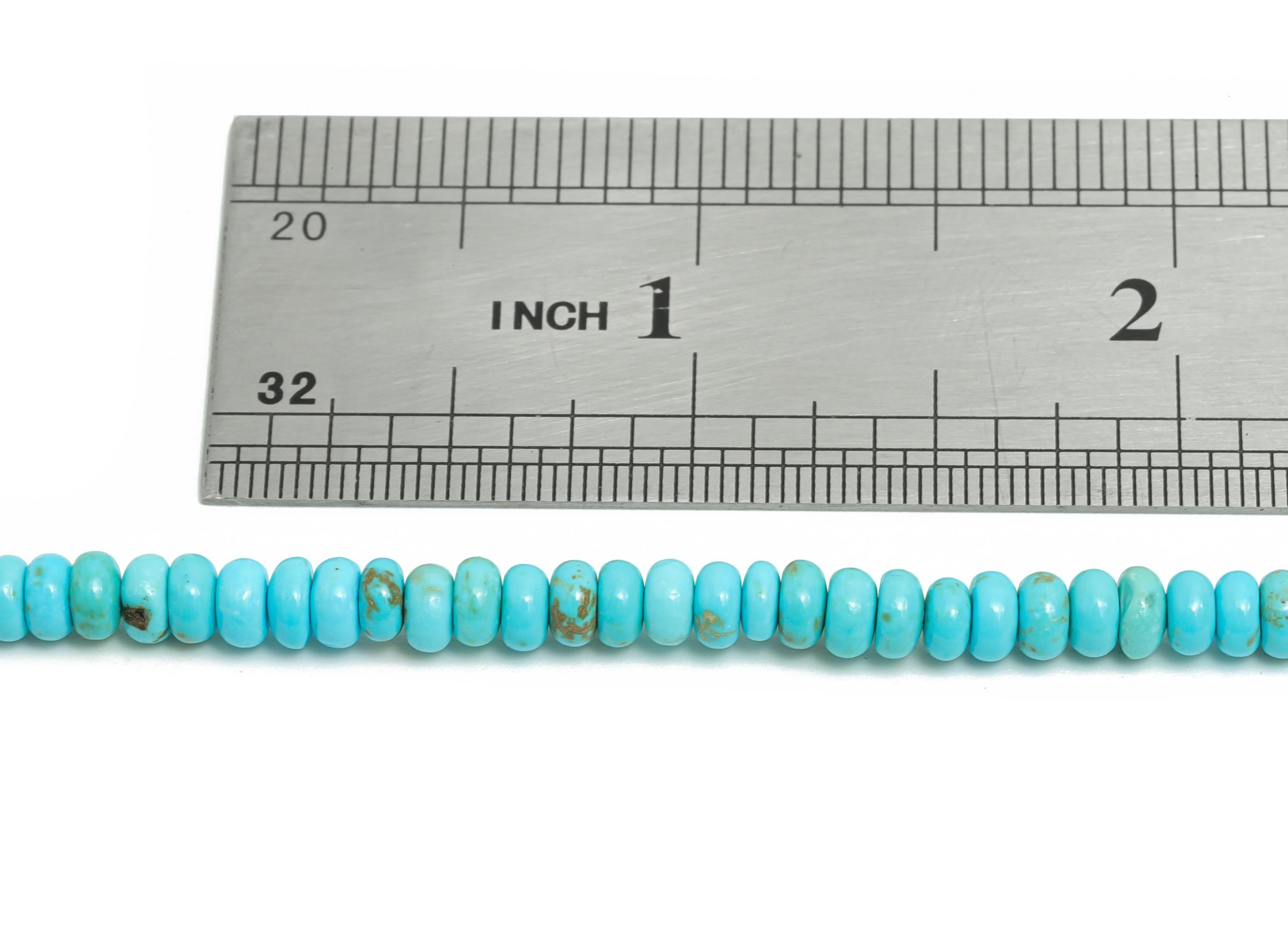 4X2mm Blue Turquoise Natural Stone Bead - Smooth Rondella 15 inch /Strand - DIY Crafting Gemstone Beads - Bead Craft Supplies - NS2992 - DOMEDBAZAAR