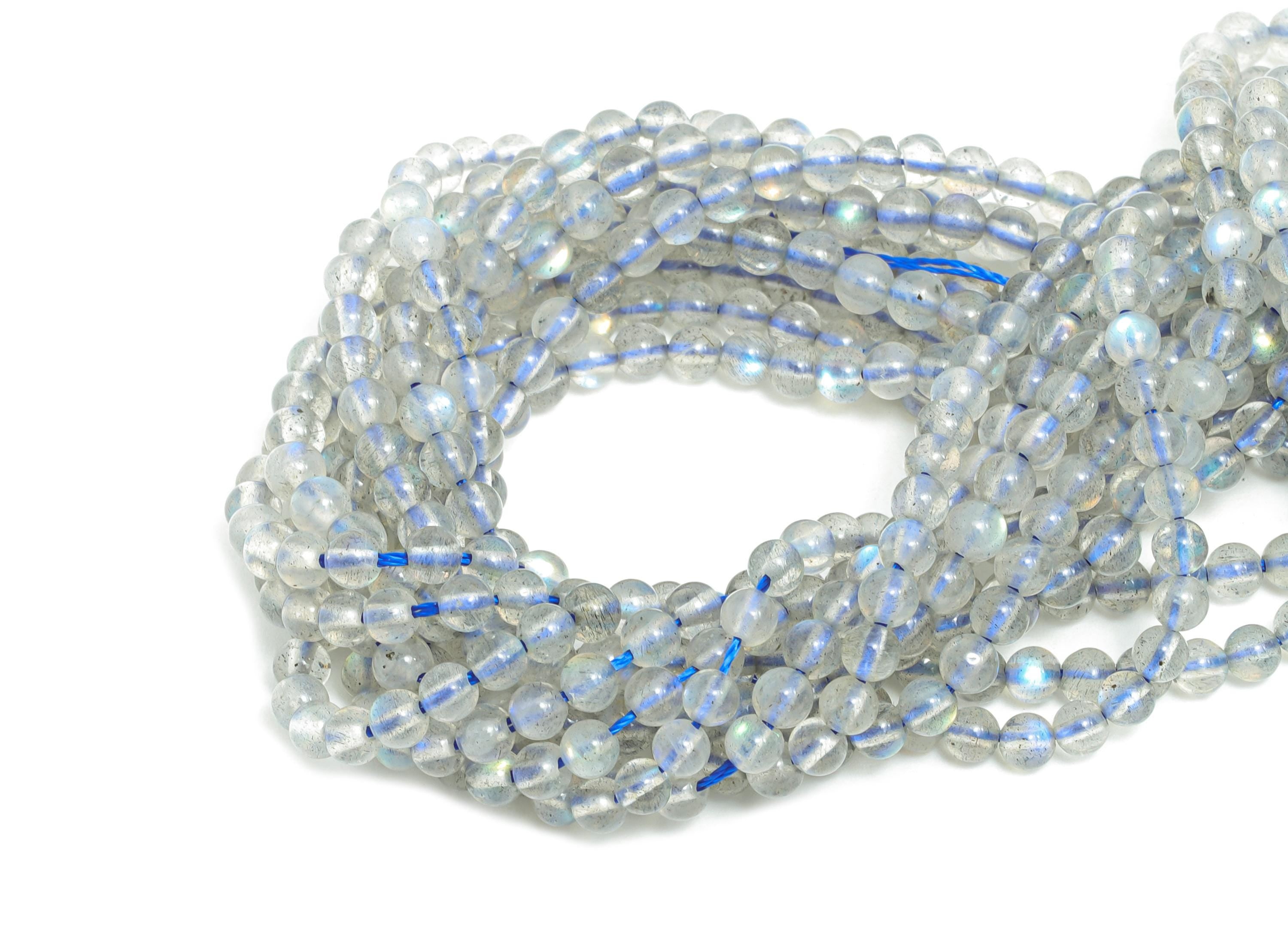 3mm Labradorite Natural Bead - Smooth Round Labradorite 15.5 inch /Strand - Crafting Gemstone Bead - Healing Stone Bead - Jewelry DIY-NS2961 - DOMEDBAZAAR