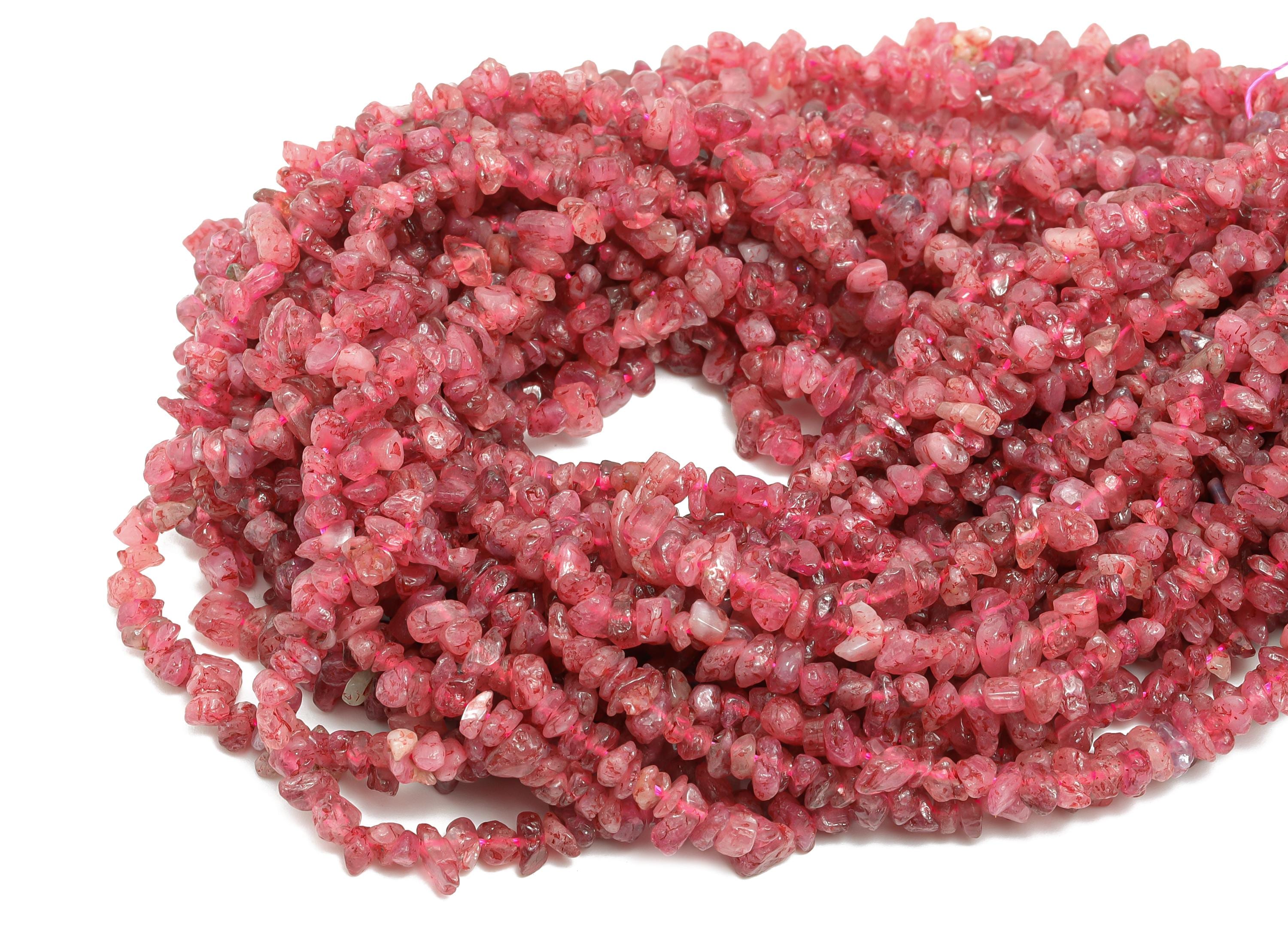 3x4mm Pink Tourmaline Stone Bead - Uncut Chips Gemstone  Bedds /Strand - DIY Gemstone Bead - Crystal Chip Bead - Handmade Jewelry - NS3008 - DOMEDBAZAAR