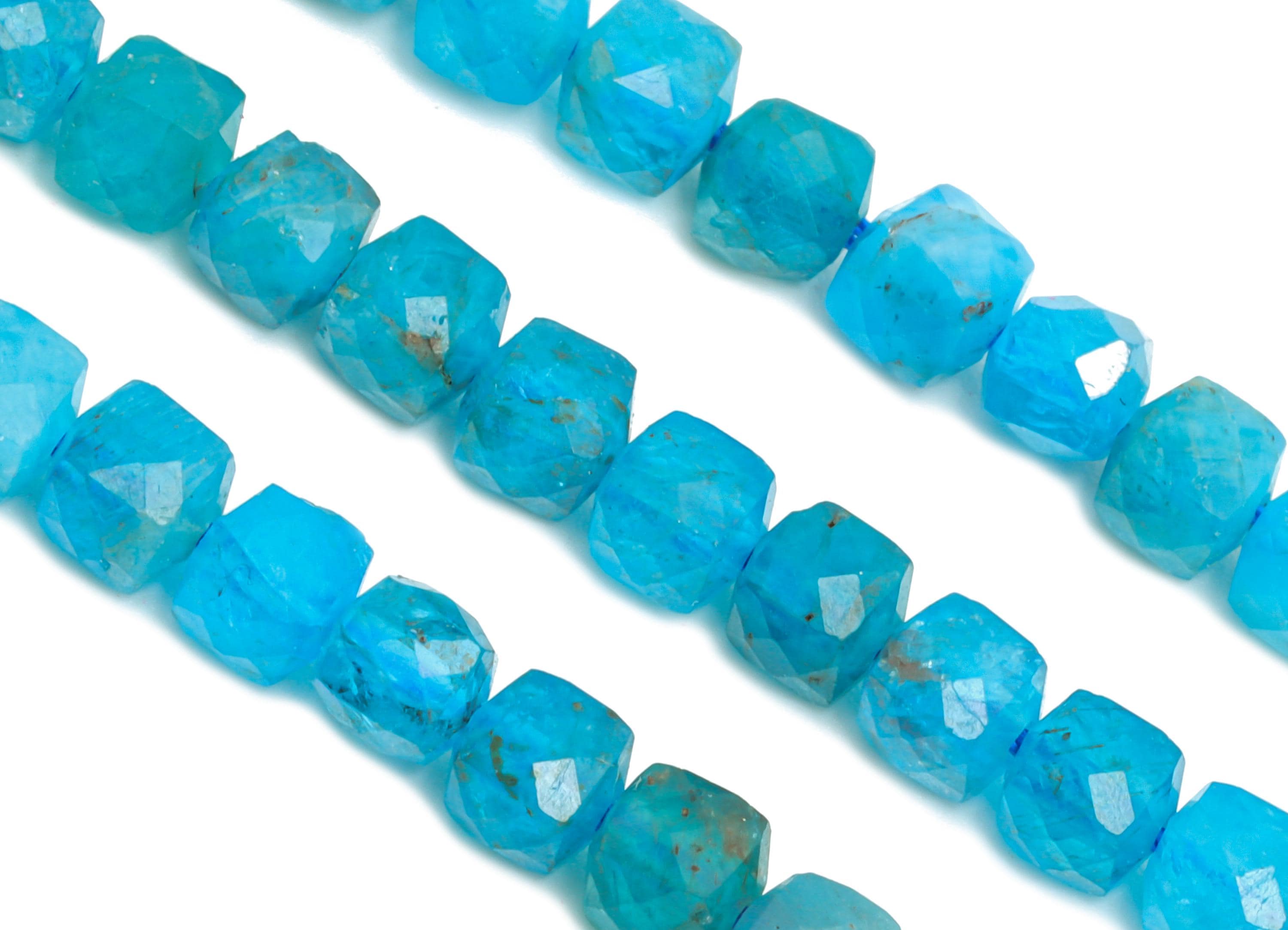 3mm Moroxite Natural Stone - Faceted Cube Moroxite 15.5 inch /Strand - High-Quality Gemstone Bead - Elegant Bead Craft Supplies - NS2459 - DOMEDBAZAAR