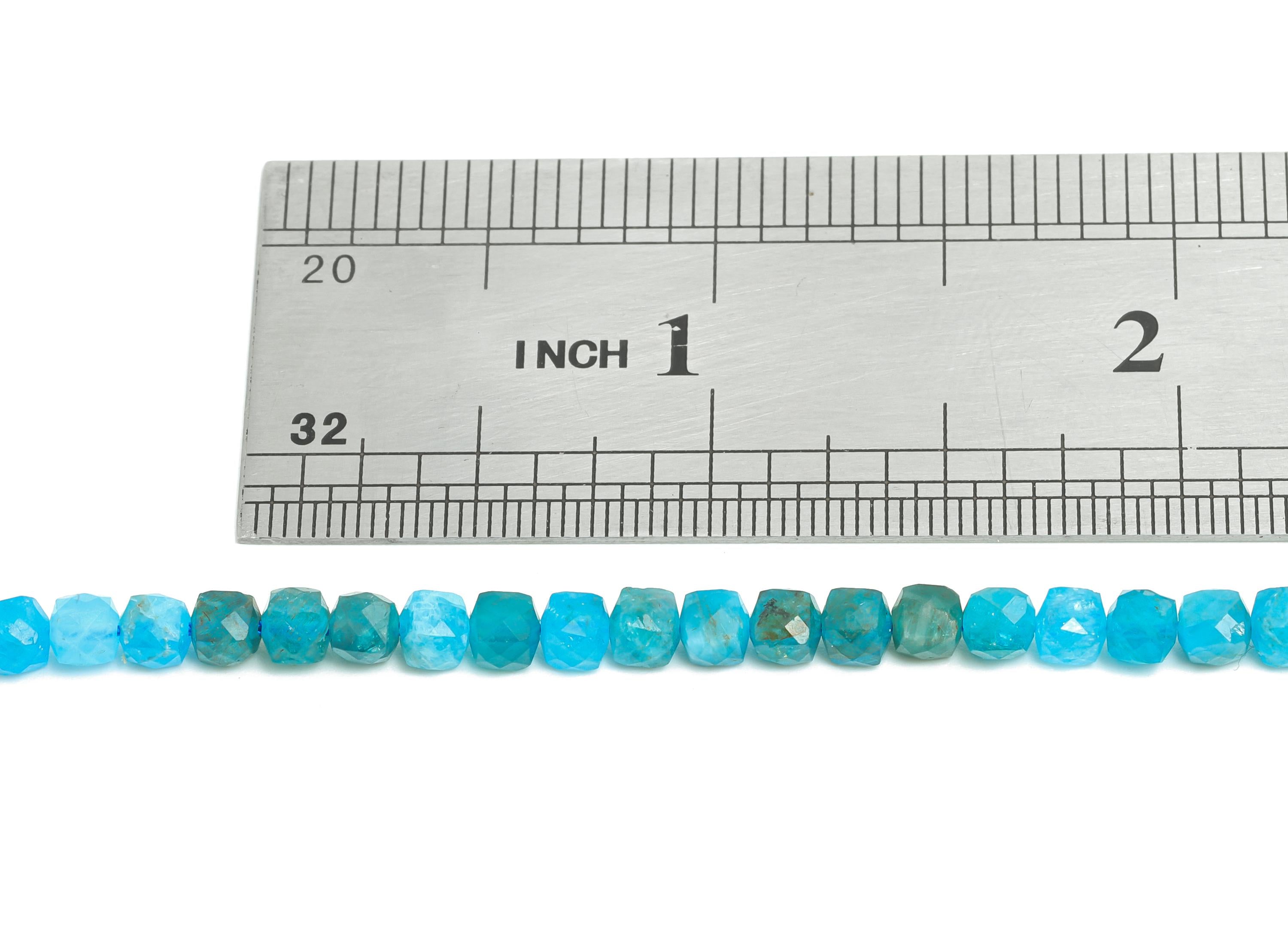 3mm Moroxite Natural Stone - Faceted Cube Moroxite 15.5 inch /Strand - High-Quality Gemstone Bead - Elegant Bead Craft Supplies - NS2459 - DOMEDBAZAAR