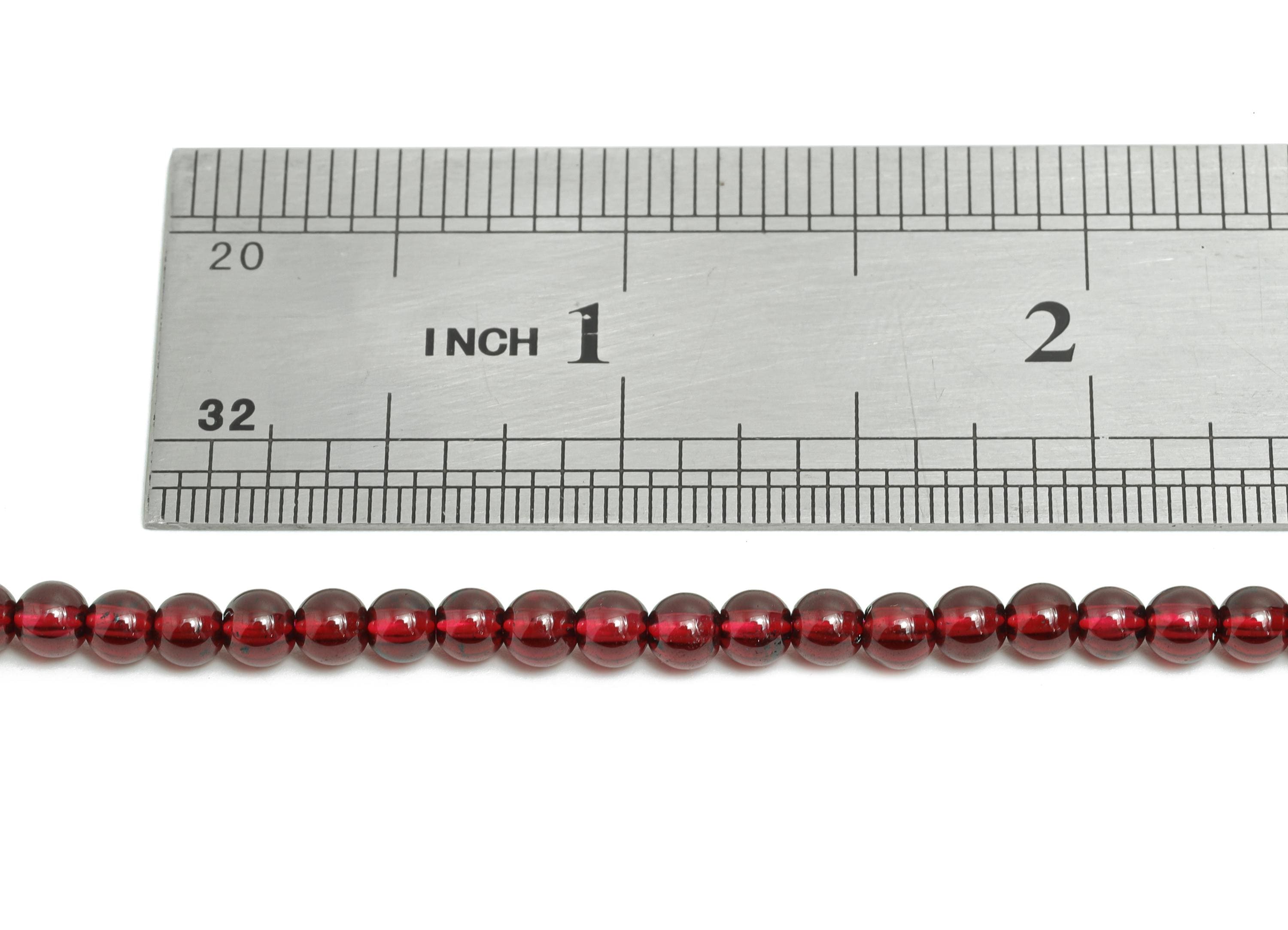 4mm Garnet Natural Stone - Smooth Round Garnet 15.5 inch /Strand - High-Quality Gemstone Bead - Elegant Purple Bead Craft Gemstone - NS2420 - DOMEDBAZAAR