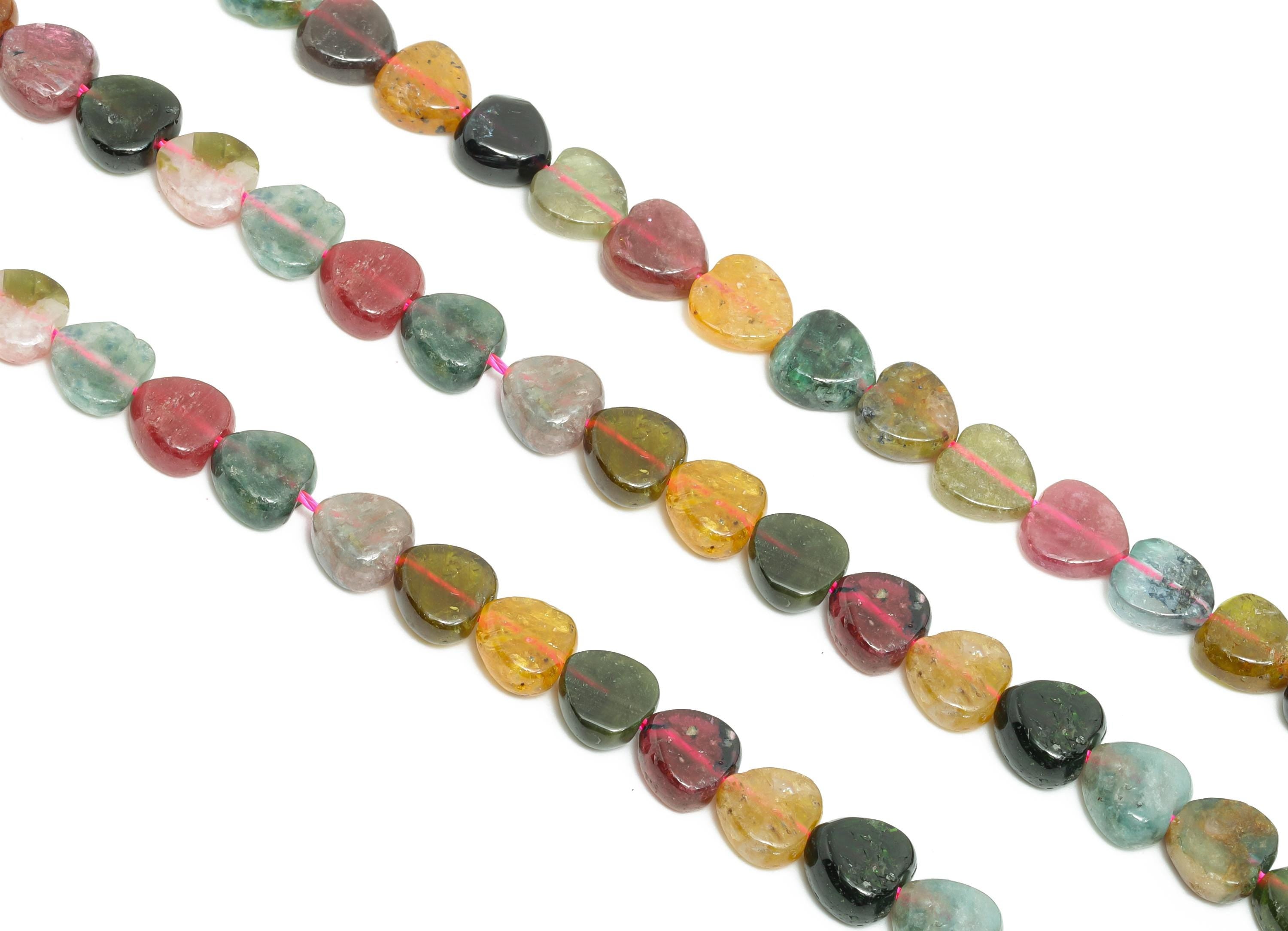6mm Heart Tourmaline Stone - Tourmaline Stone 15.5 inch /Strand/57pcs - High-Quality Gemstone Bead - - Boho Gemstone For Necklace - NS2706 - DOMEDBAZAAR
