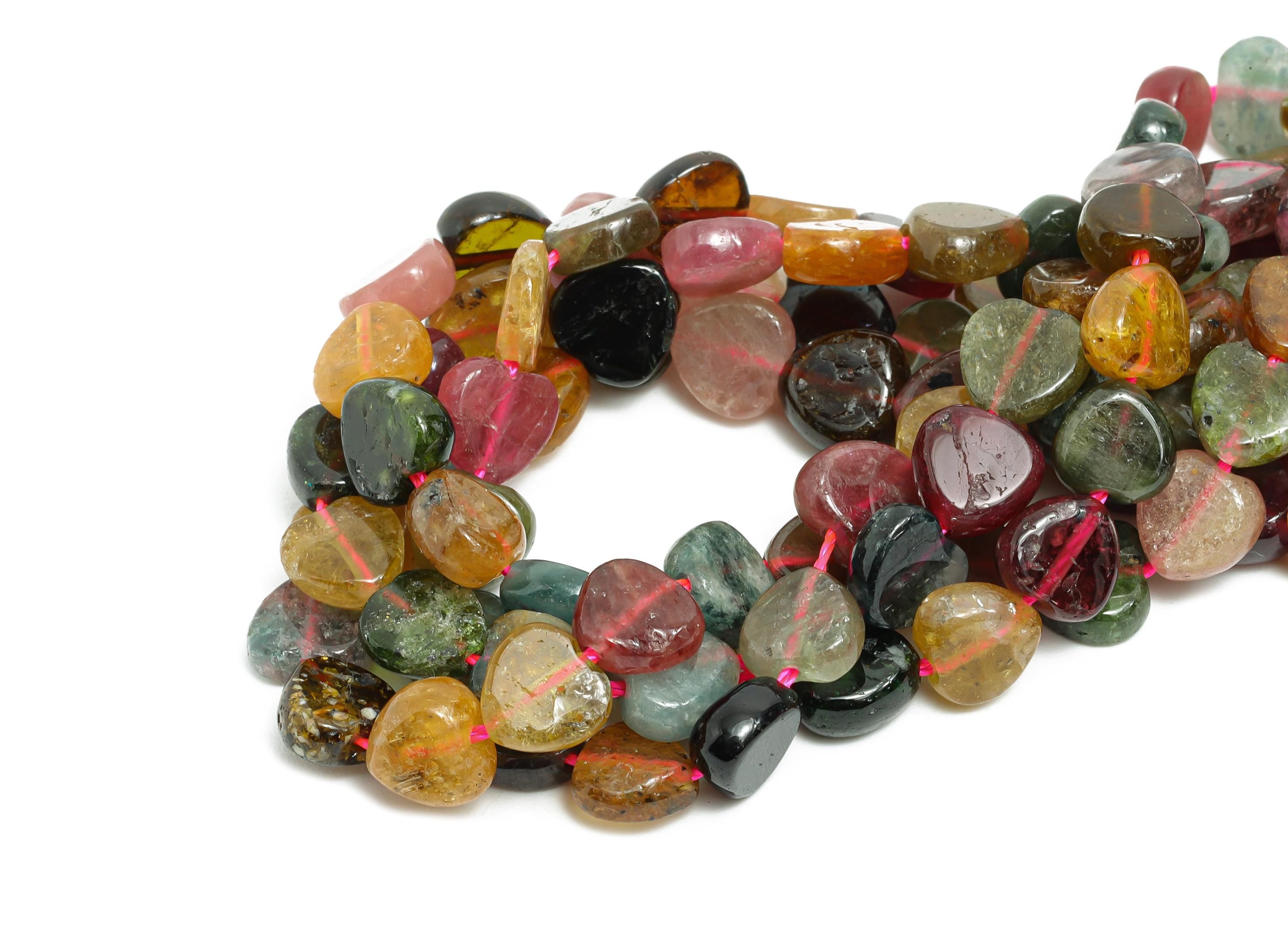 6mm Heart Tourmaline Stone - Tourmaline Stone 15.5 inch /Strand/57pcs - High-Quality Gemstone Bead - - Boho Gemstone For Necklace - NS2706 - DOMEDBAZAAR