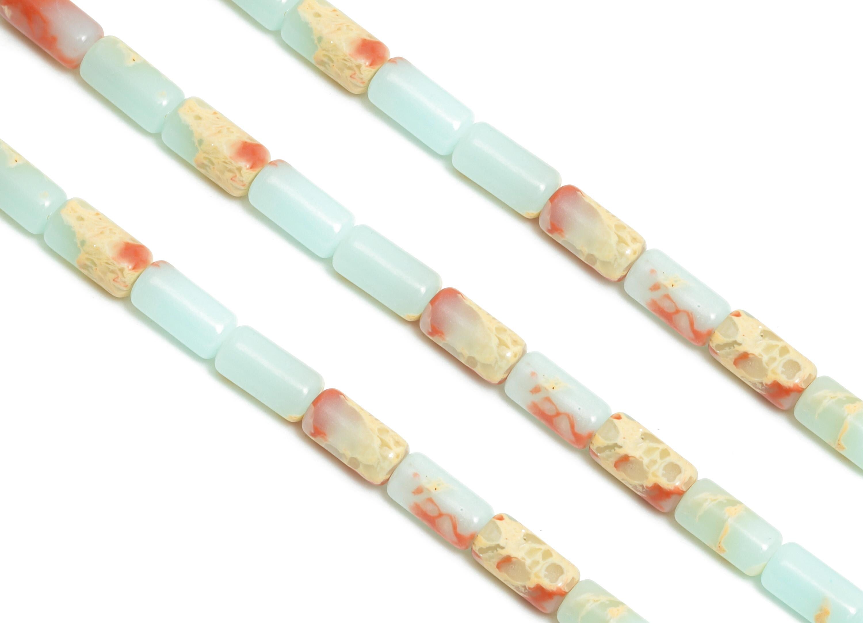 6x3mm Shoushan Natural Stone - Cylinder Bead 15.35 Inch/Strand -  Cylinder Tube High-Quality Gemstone Bead - Bead Craft Supplies - NS2973 - DOMEDBAZAAR