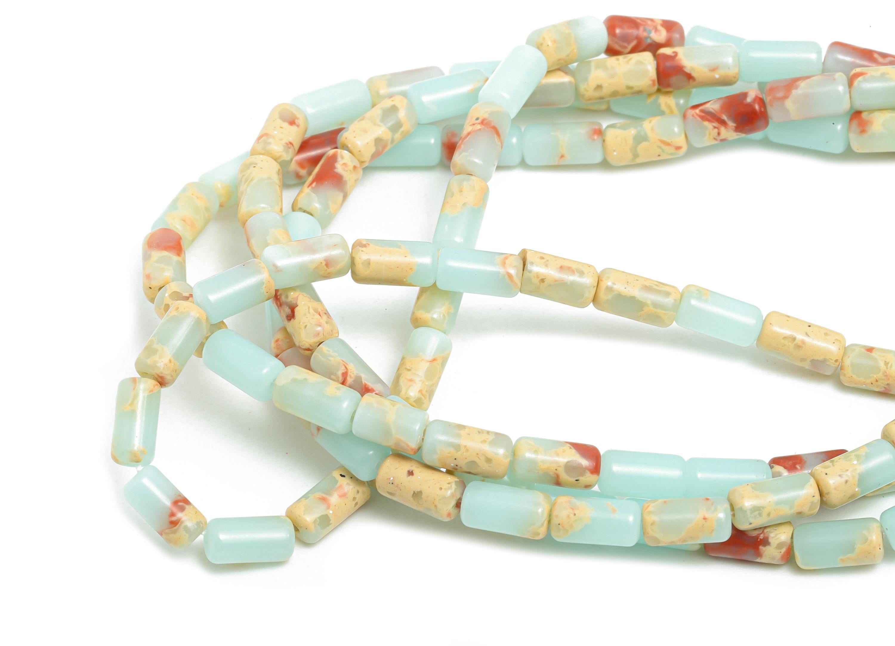 6x3mm Shoushan Natural Stone - Cylinder Bead 15.35 Inch/Strand -  Cylinder Tube High-Quality Gemstone Bead - Bead Craft Supplies - NS2973 - DOMEDBAZAAR