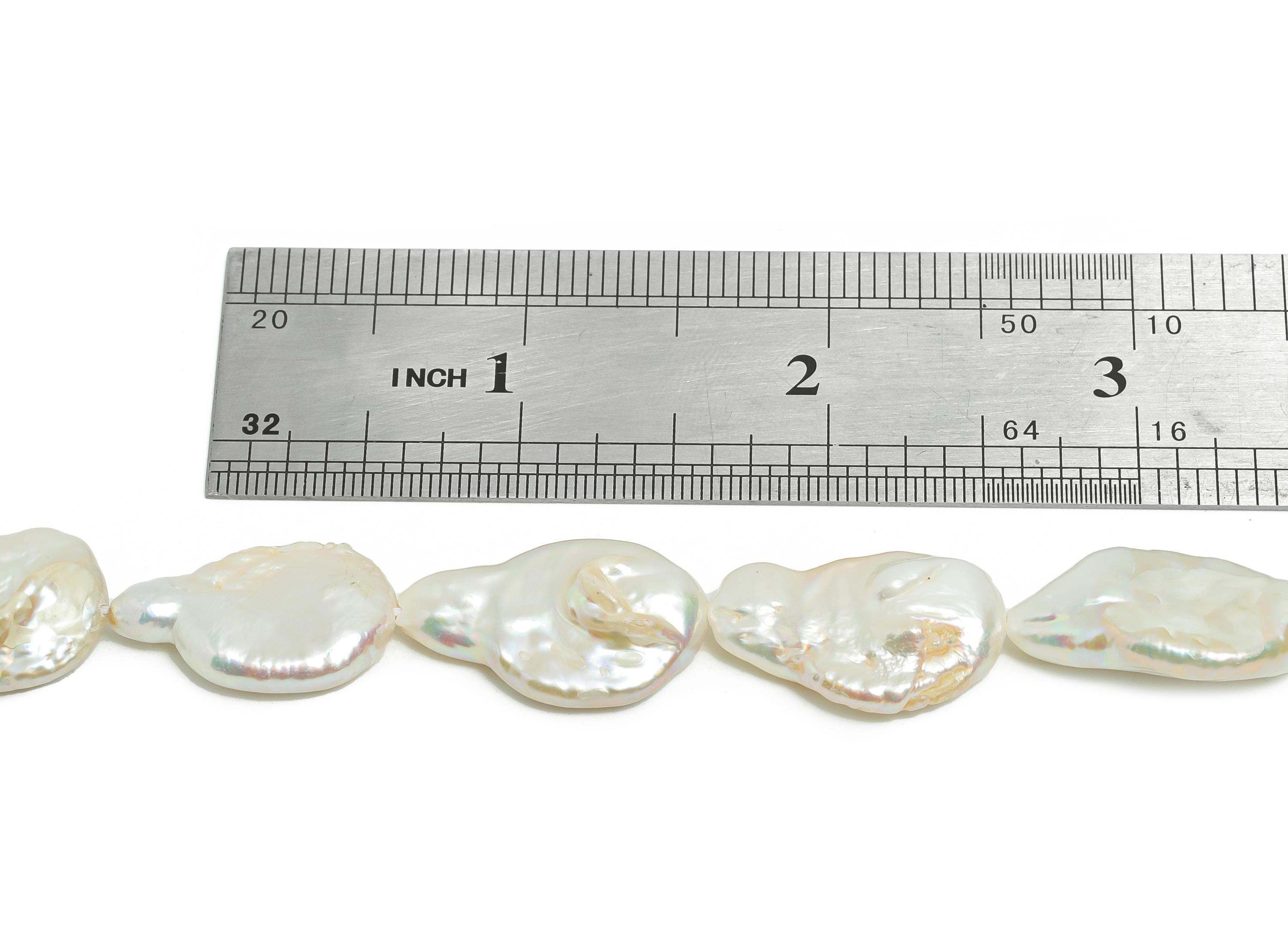 15mm Mother of Pearl - White Pearl Bead - Shell Pearl 15.5inch/Strand/17-21PCS - Pearl Bead for Jewelry - High-Quality Pearl -13x14mm-NS2427 - DOMEDBAZAAR