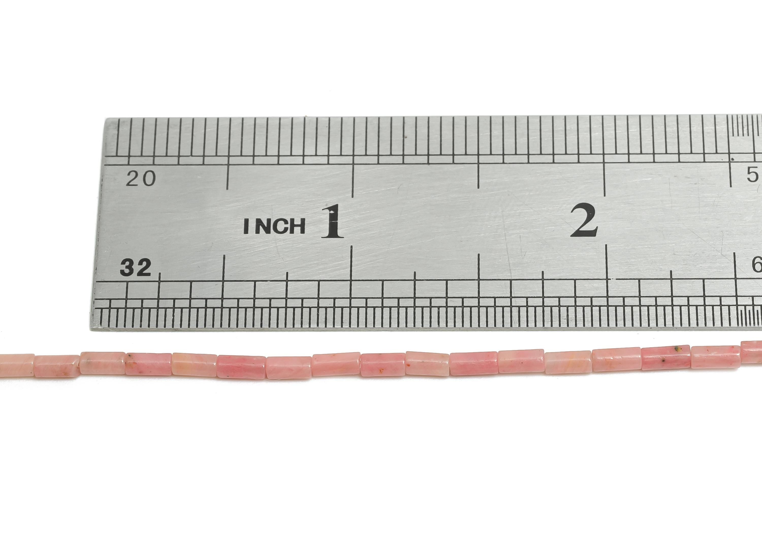 2x4mm Red Wood Cylinder Bead - Cylinder Tube Red Wood Grain Natural Stone 15.35 Inch/Strand - Healing Stone Bead - Craft Making Bead -NS2962 - DOMEDBAZAAR