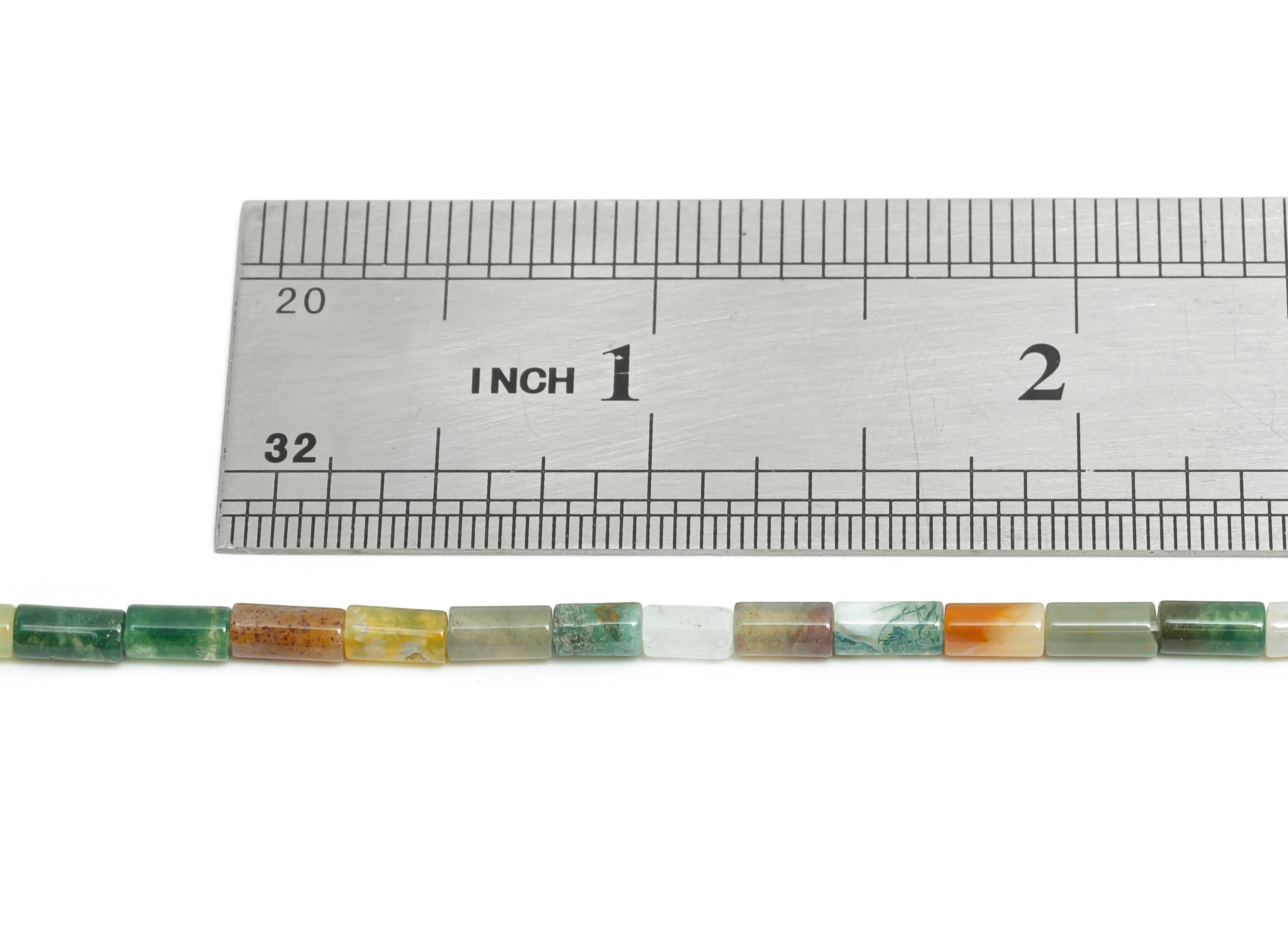 6x3mm Indian Agate Natural Stone - Cylinder Bead Stone 15.35 Inch/Strand - Cylinder Tube Gemstone Bead - Bead Craft Making - NS2975 - DOMEDBAZAAR