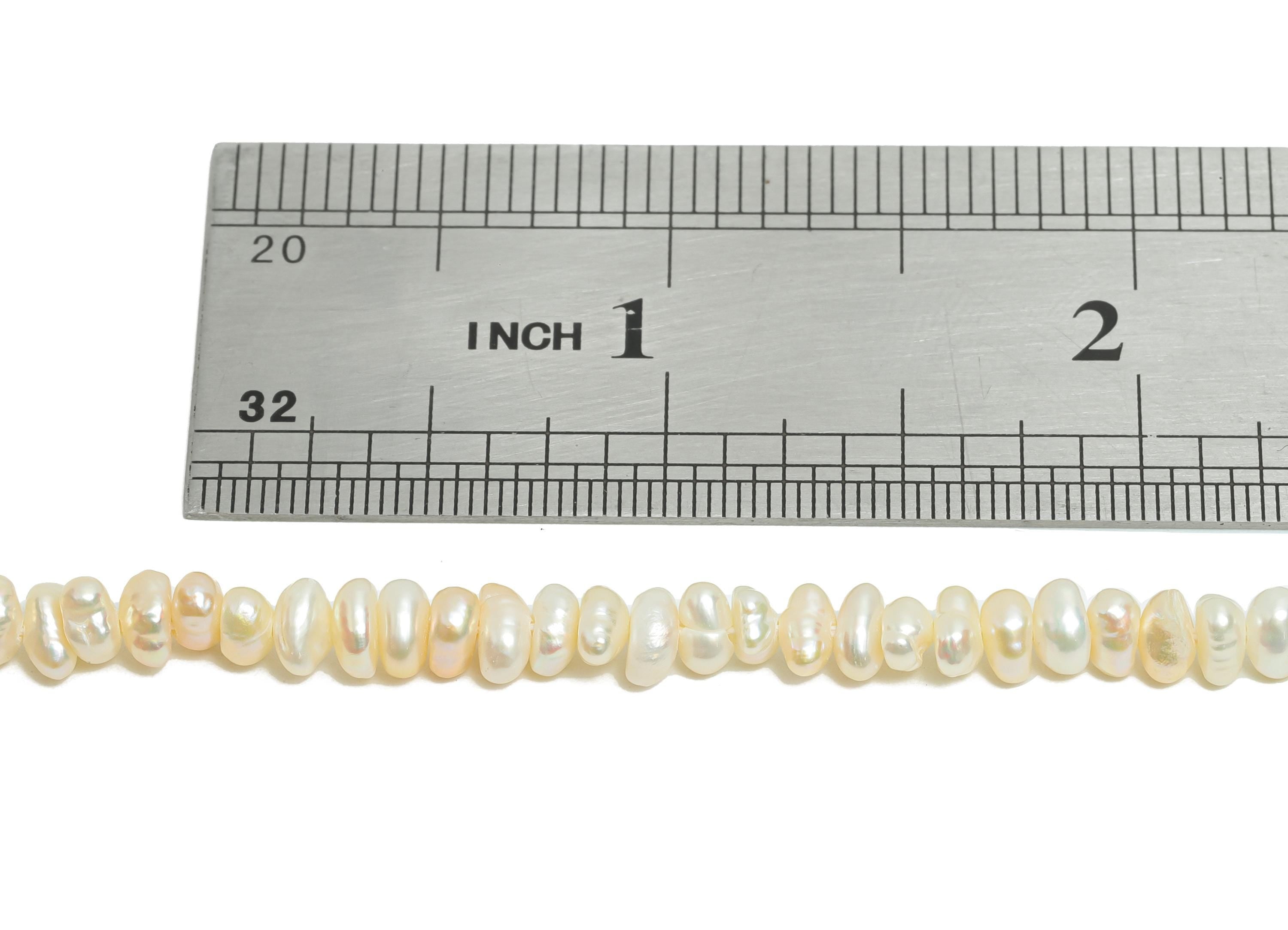 34cm Natural Pearl - Classic White Pearls - Nugget Pearl 13.39 inch/Strand - Pearl Bead for Jewelry - High-Quality Pearl - 5x2mm - NS2953 - DOMEDBAZAAR