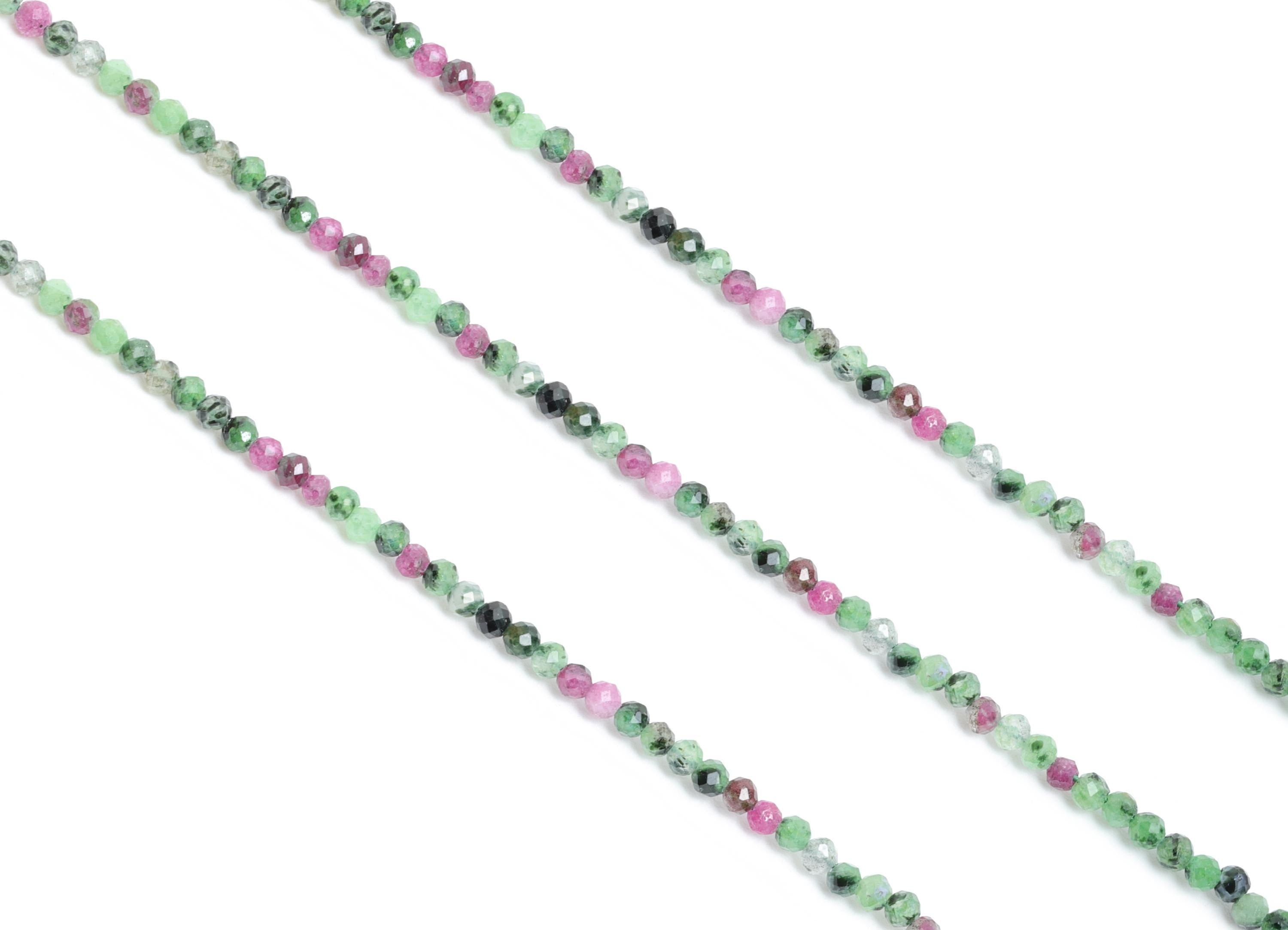 2mm Krasnyy Necklace Strand - Faceted Round Krasnyy Natural Stone 15.35inch/Strand - Gemstone Craft DIY - Healing Bead - 2.4x2mm - NS2486 - DOMEDBAZAAR