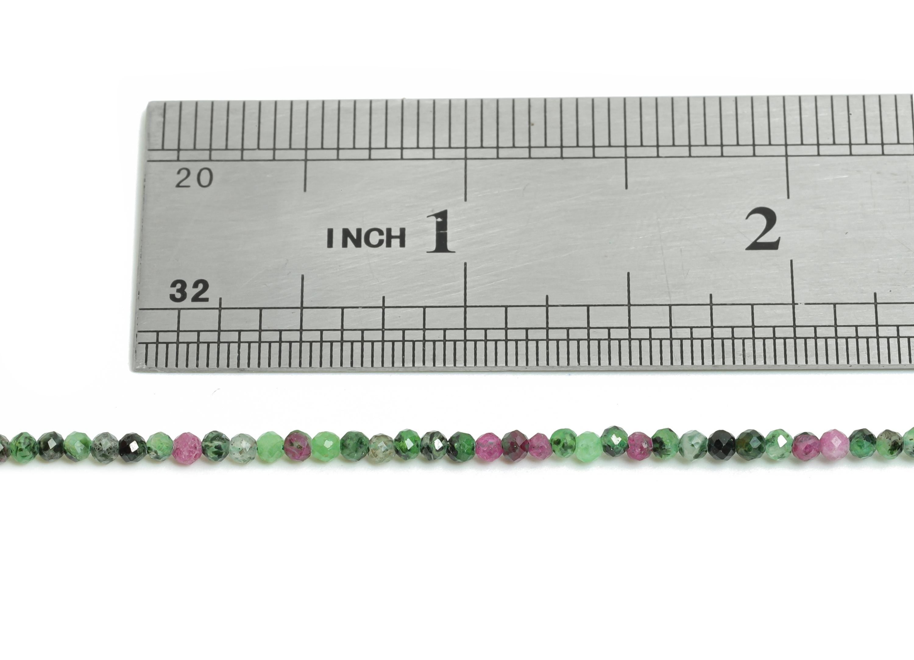 2mm Krasnyy Necklace Strand - Faceted Round Krasnyy Natural Stone 15.35inch/Strand - Gemstone Craft DIY - Healing Bead - 2.4x2mm - NS2486 - DOMEDBAZAAR