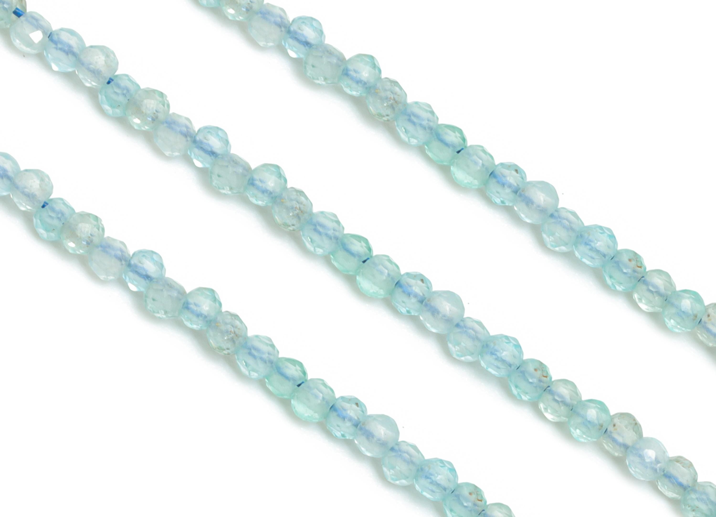 1.85mm Moroxite Bracelet Strand - Faceted Cube Moroxite Beads for Bracelet 6.3inch/Strand - Gemstone Craft DIY - Healing Beads - NS2458 - DOMEDBAZAAR