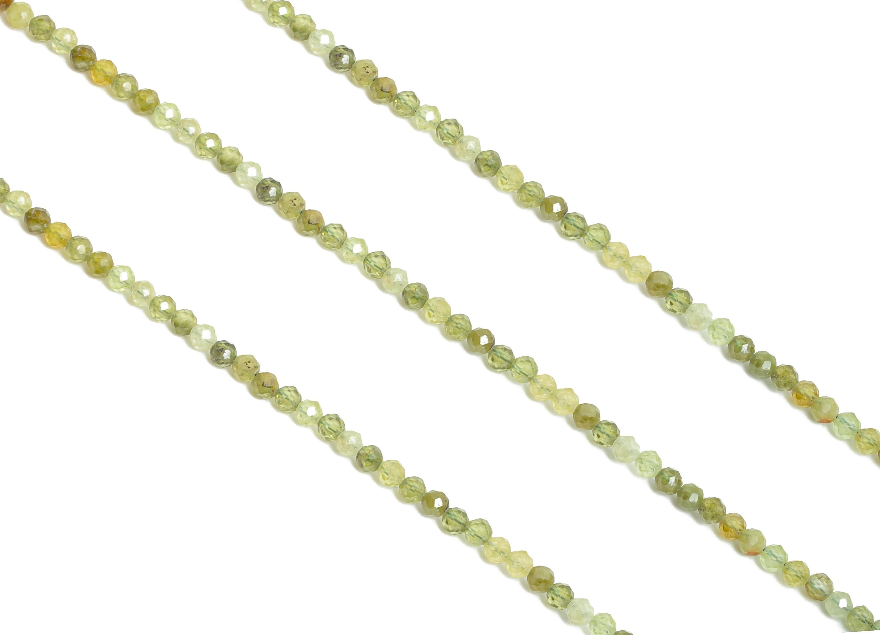 2.64x2.39mm Greengarnet Natural Stone Strand - Faceted Bead 15.35 inch /Strand - Gemstone Beads For Necklace - Necklace Crafting - NS2489 - DOMEDBAZAAR