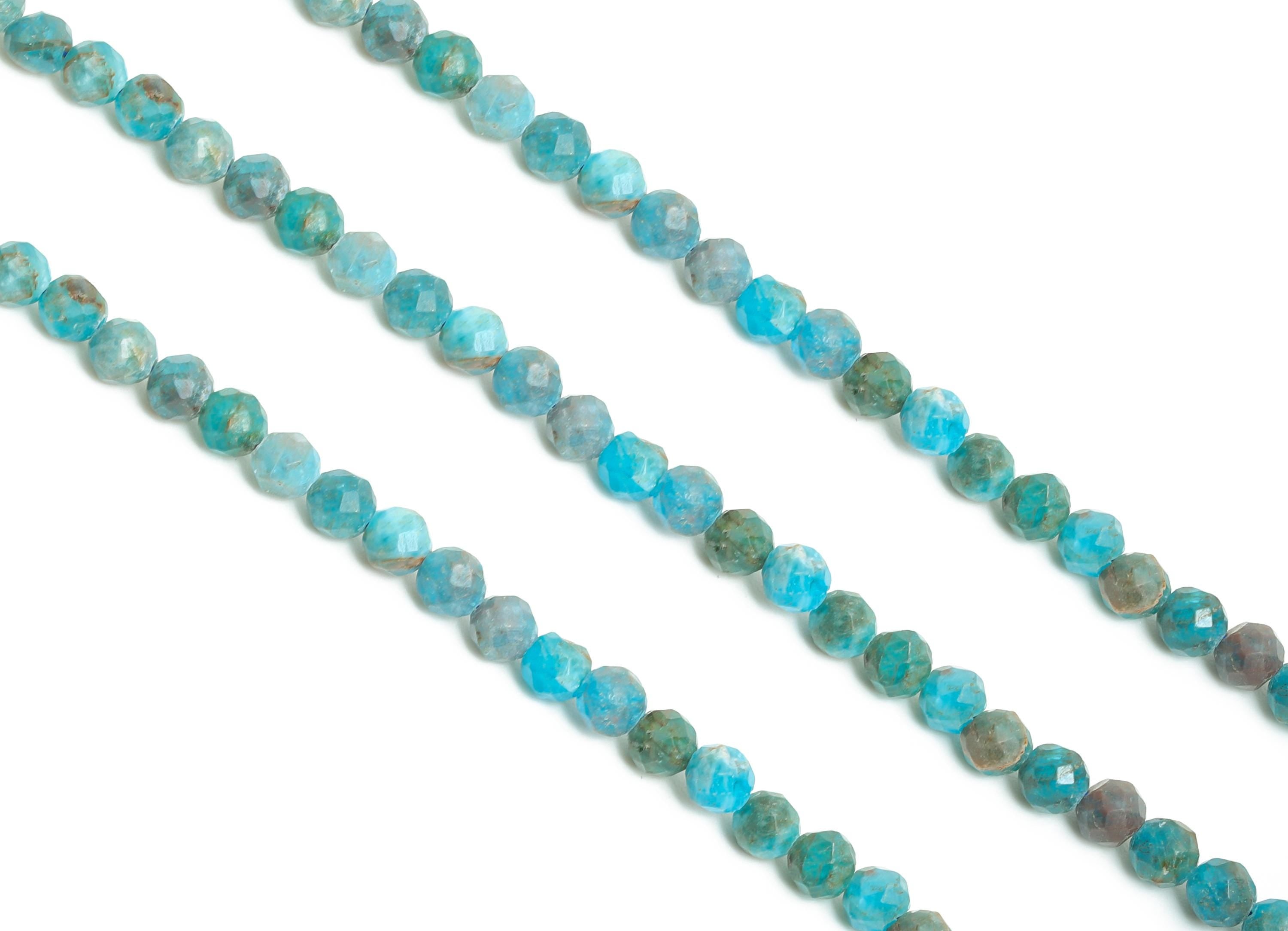 4.1x4mm Moroxite Natural Stone Bead - Faceted Bead 6.3 inch /Strand - Gemstone Beads For Bracelet - Handmade DIY Bracelet Supplies - NS2476 - DOMEDBAZAAR