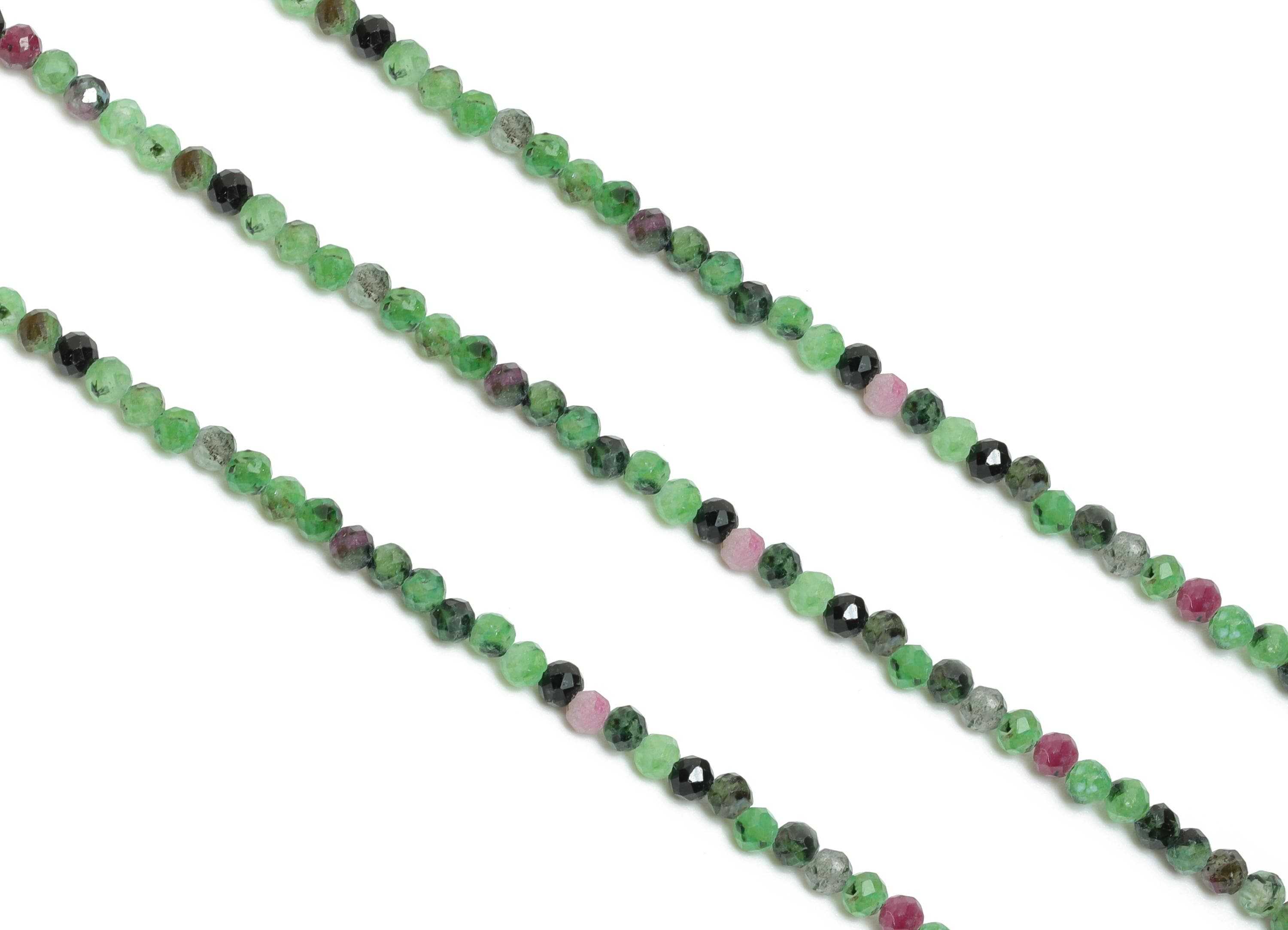 2.6mm Krasnyy Natural Stone Bead - Faceted Bead 6.3 inch /Strand - Gemstone Beads For Bracelet - Handmade DIY Bracelet Supplies - NS2453 - DOMEDBAZAAR