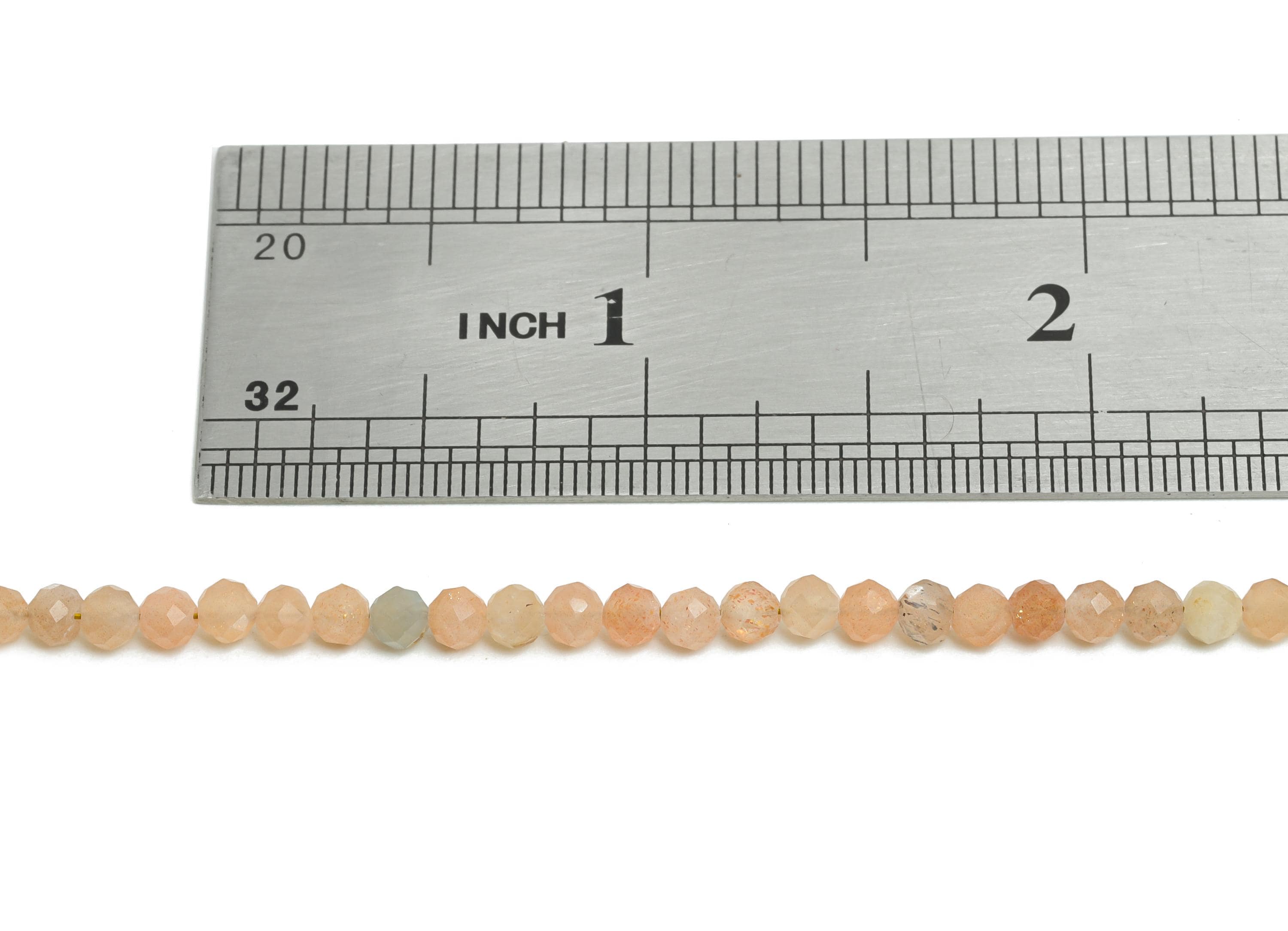 3mm The Sunstone Necklace Strand - Faceted Round The Sunstone 15.35inch/Strand - Necklace Craft DIY - Bead Supplies - 2.38x2mm - NS2473 - DOMEDBAZAAR