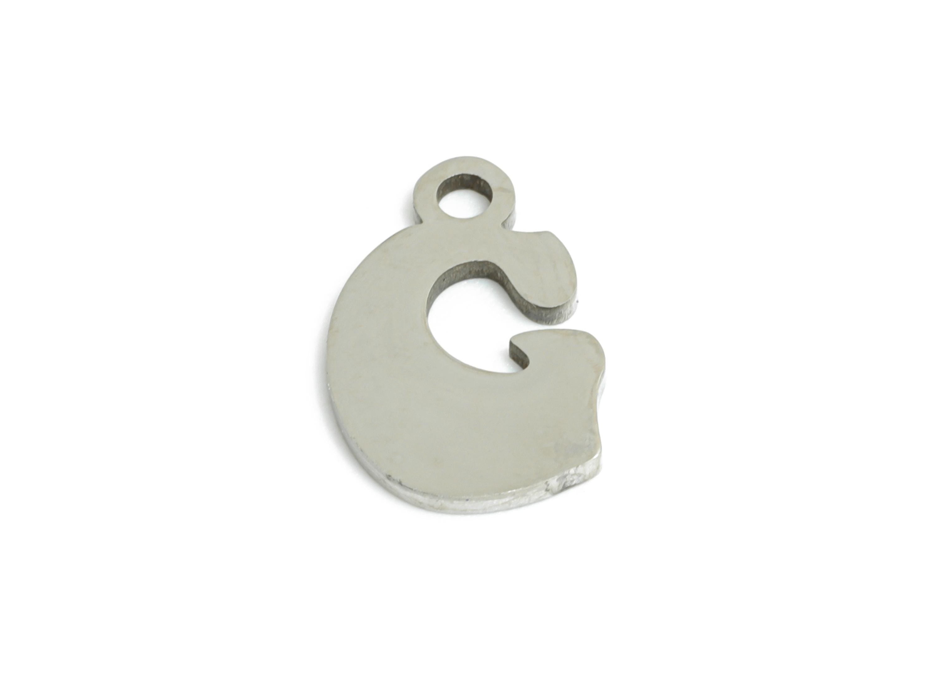 Steel Letter G Charms - Personalized Initial Pendant for Bracelet - Unique Name Jewelry - Stylish Statement DIY - 11.55x7.7x0.98mm - SS2389 - DOMEDBAZAAR