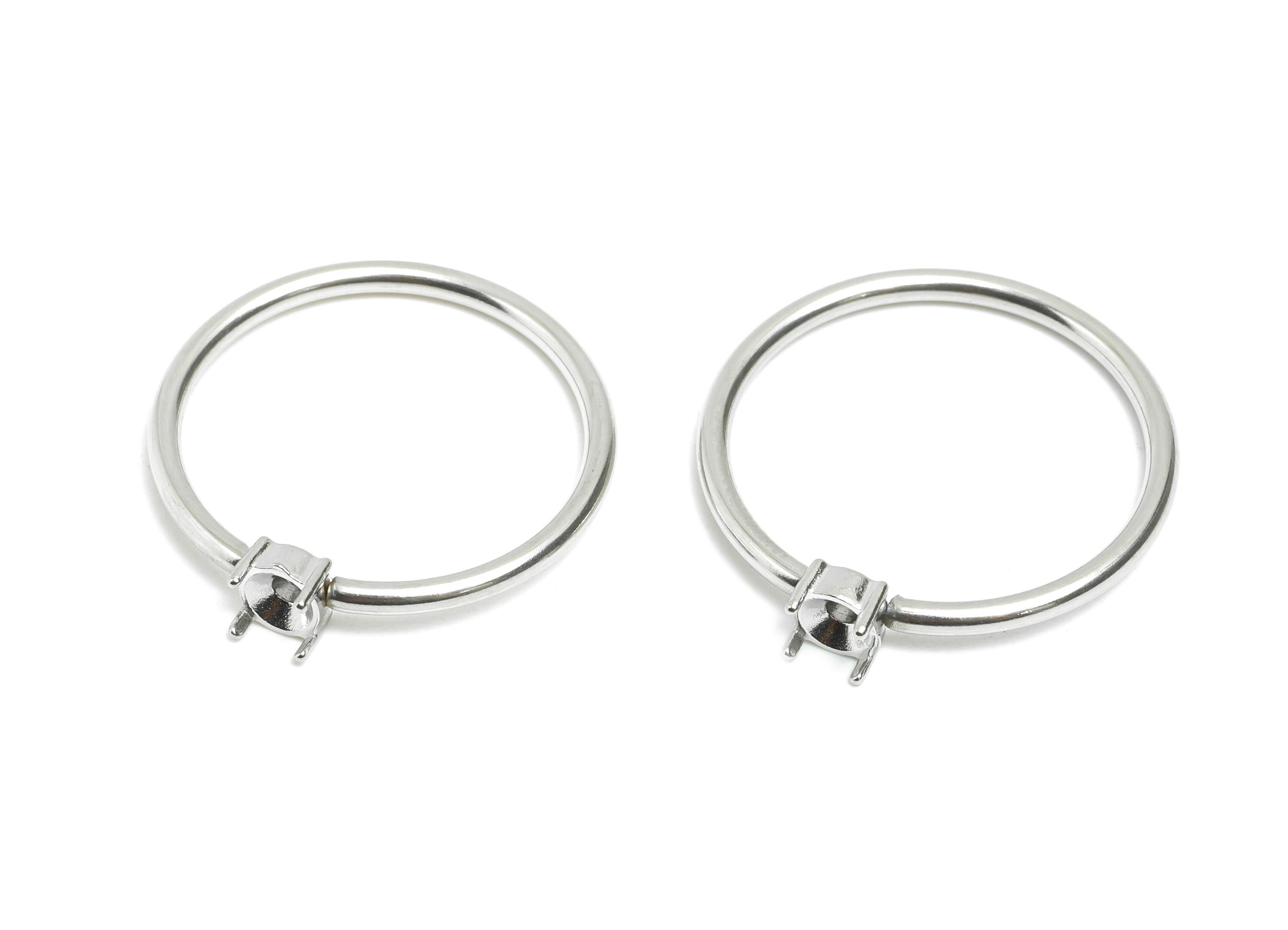 3.5mm Round Setting Ring - Prong Ring Settings - Ring Inner Size #7/17.3mm - Gemstone Holder Cabochon Ring Base - 22.21x20.36x1mm - SS1552-7 - DOMEDBAZAAR
